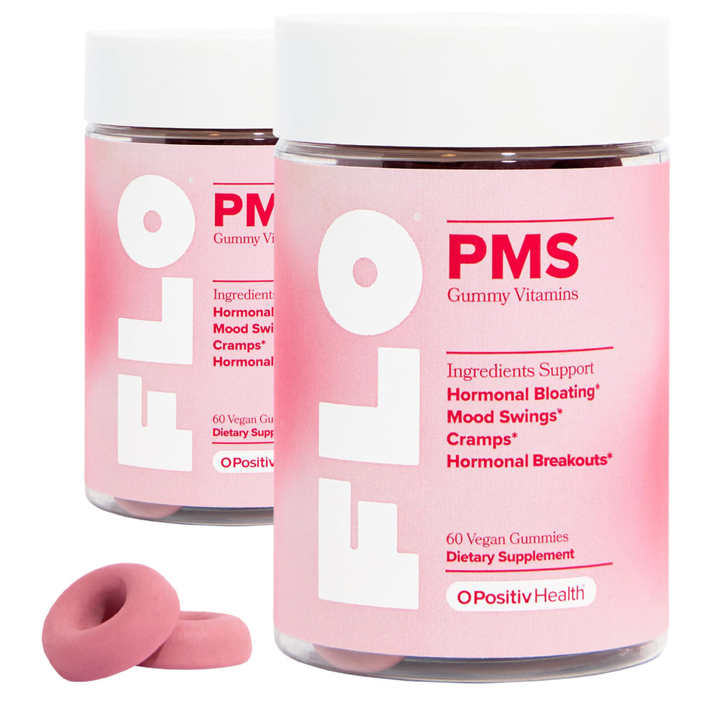 O Positiv FLO PMS Gummies for Women – Proactive PMS Relief with Chasteberry, Vitamin B6 & Lemon Balm