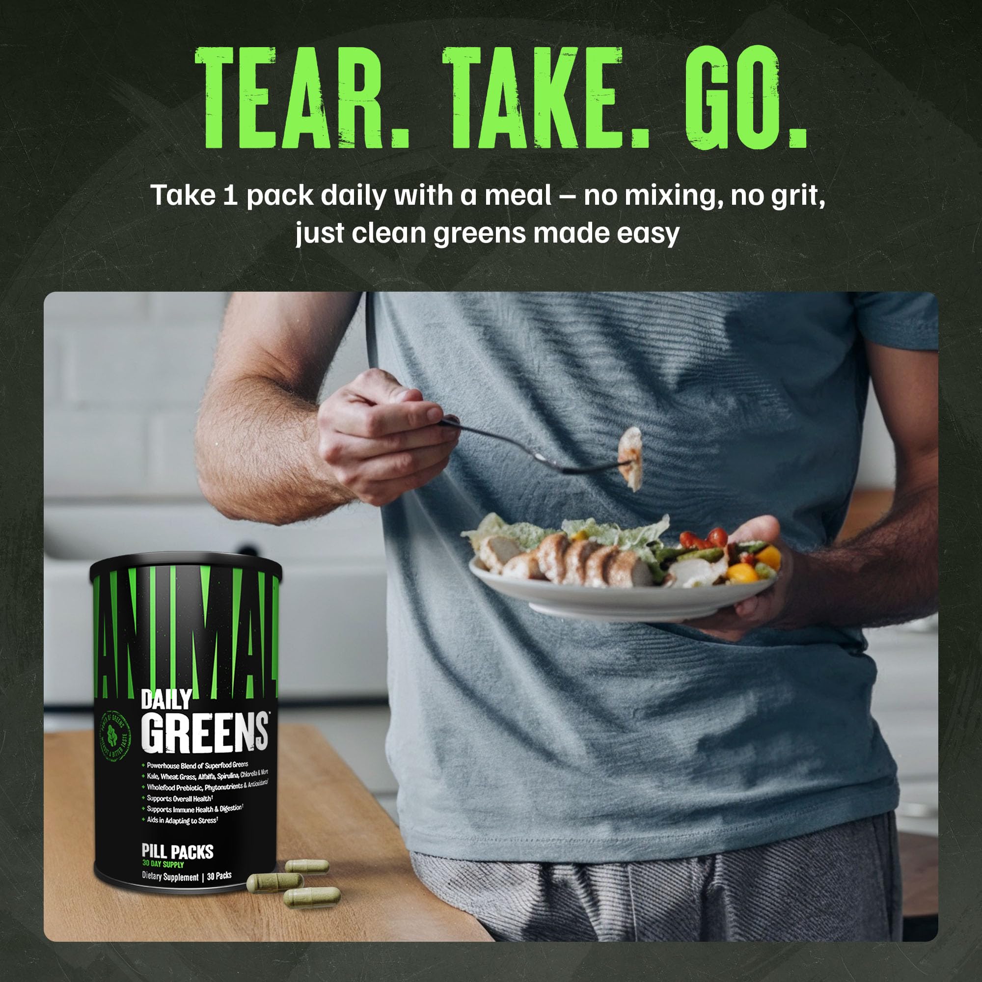 Animal Daily Greens Capsules - Digestive Health & Immunity

