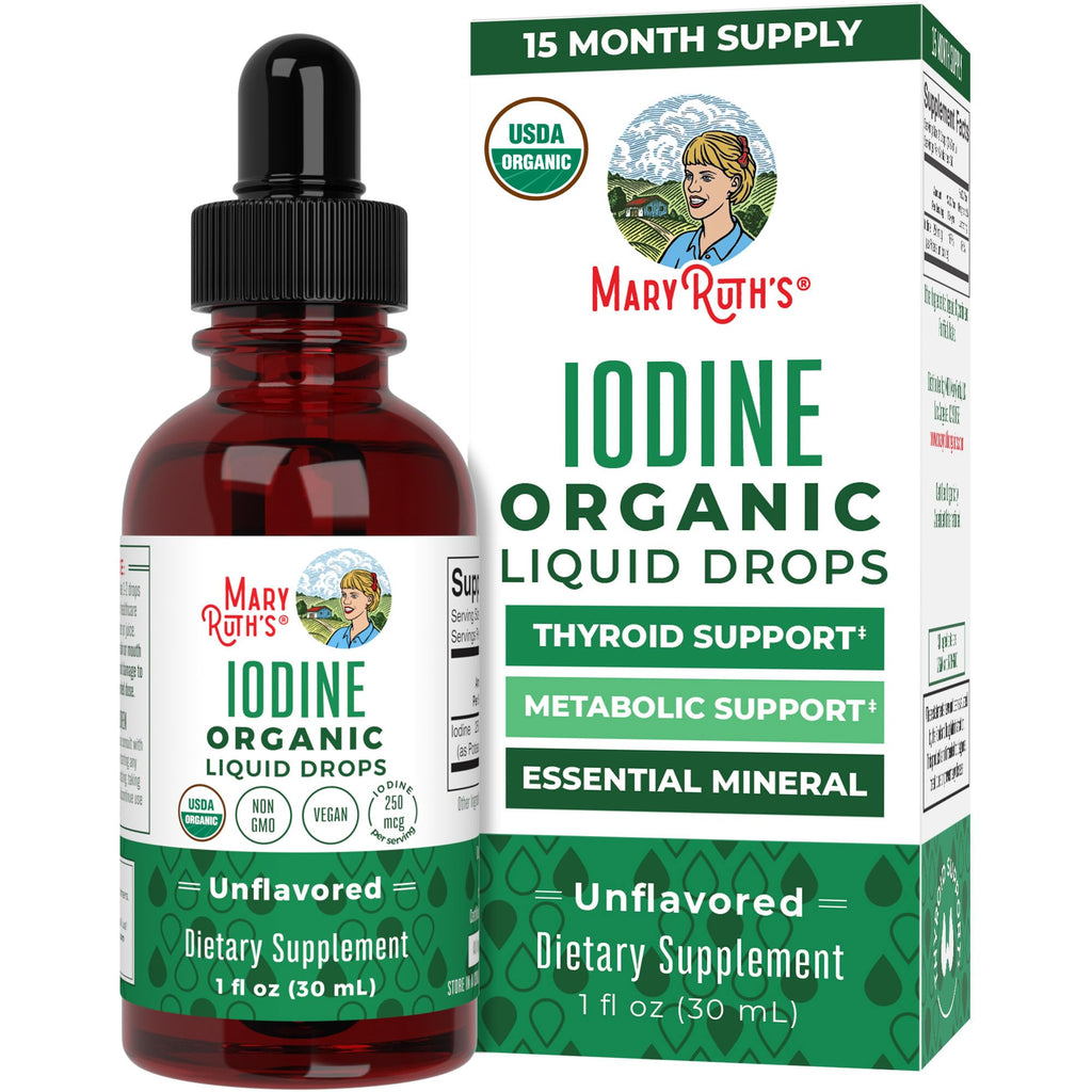 Iodine Liquid Drops by MaryRuth Organics | Thyroid Support

