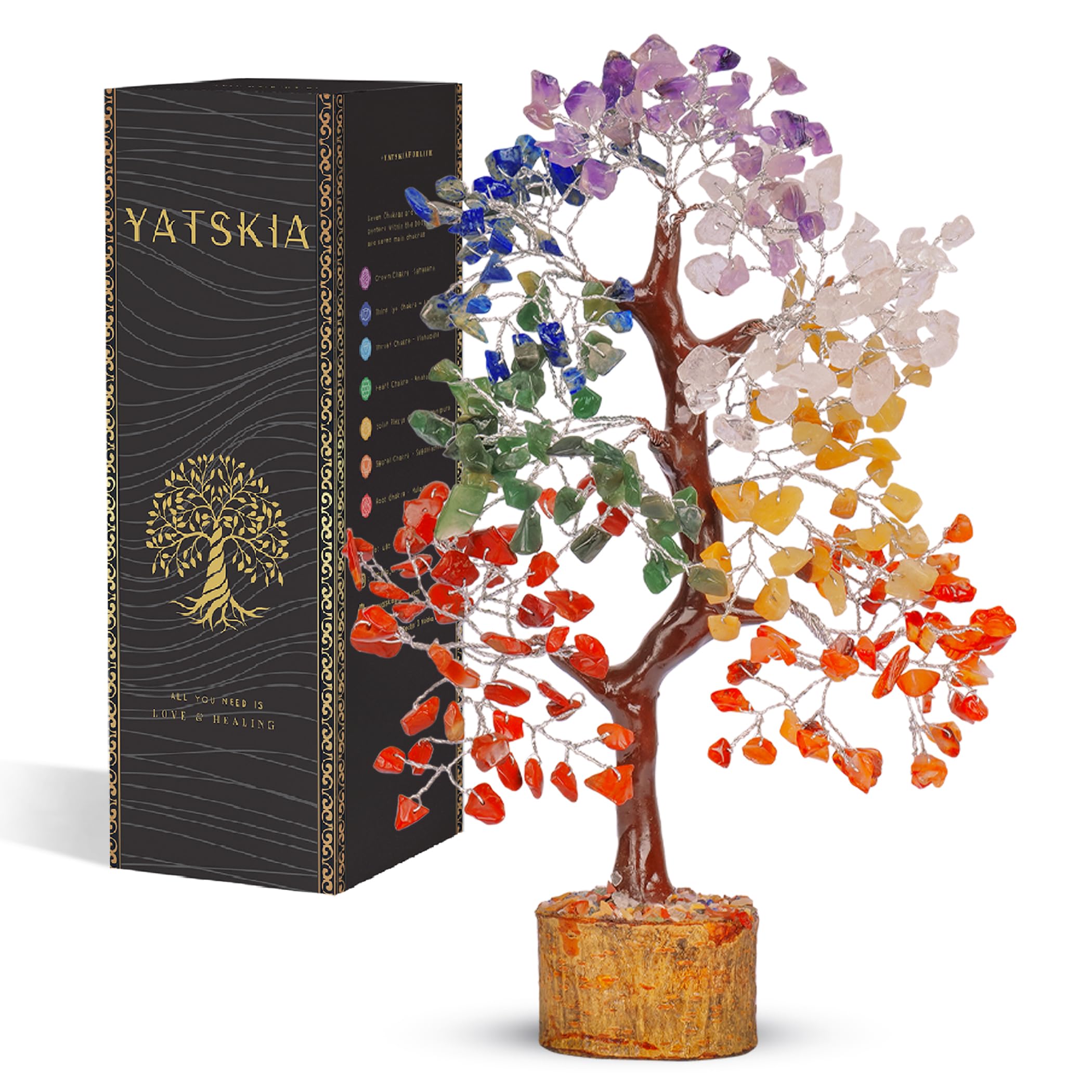 YATSKIA Crystal Tree Sculpture with Natural Crystals