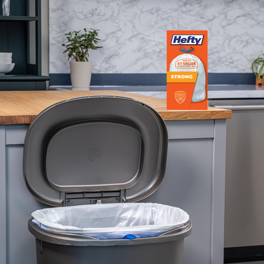 Hefty Strong 13 Gallon Trash Bags - Unscented Drawstrings

