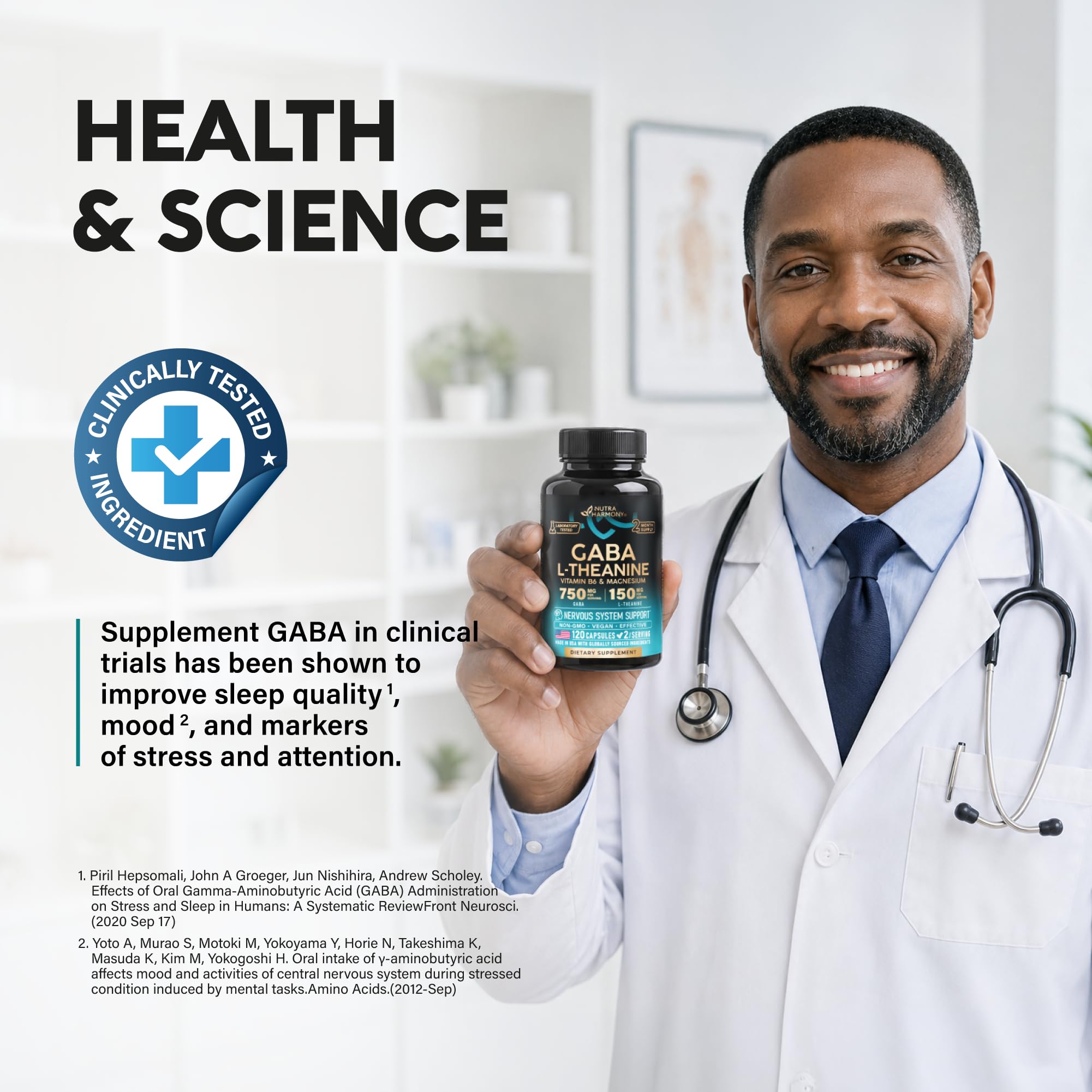 NutraHarmony GABA L-Theanine Calm Mood Support | Lab Tested

