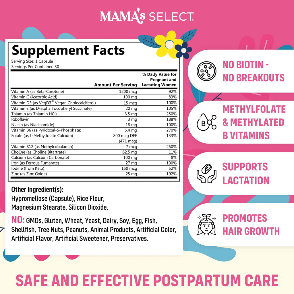 Mama's Select Postnatal Vitamins - Hair, Milk & Energy

