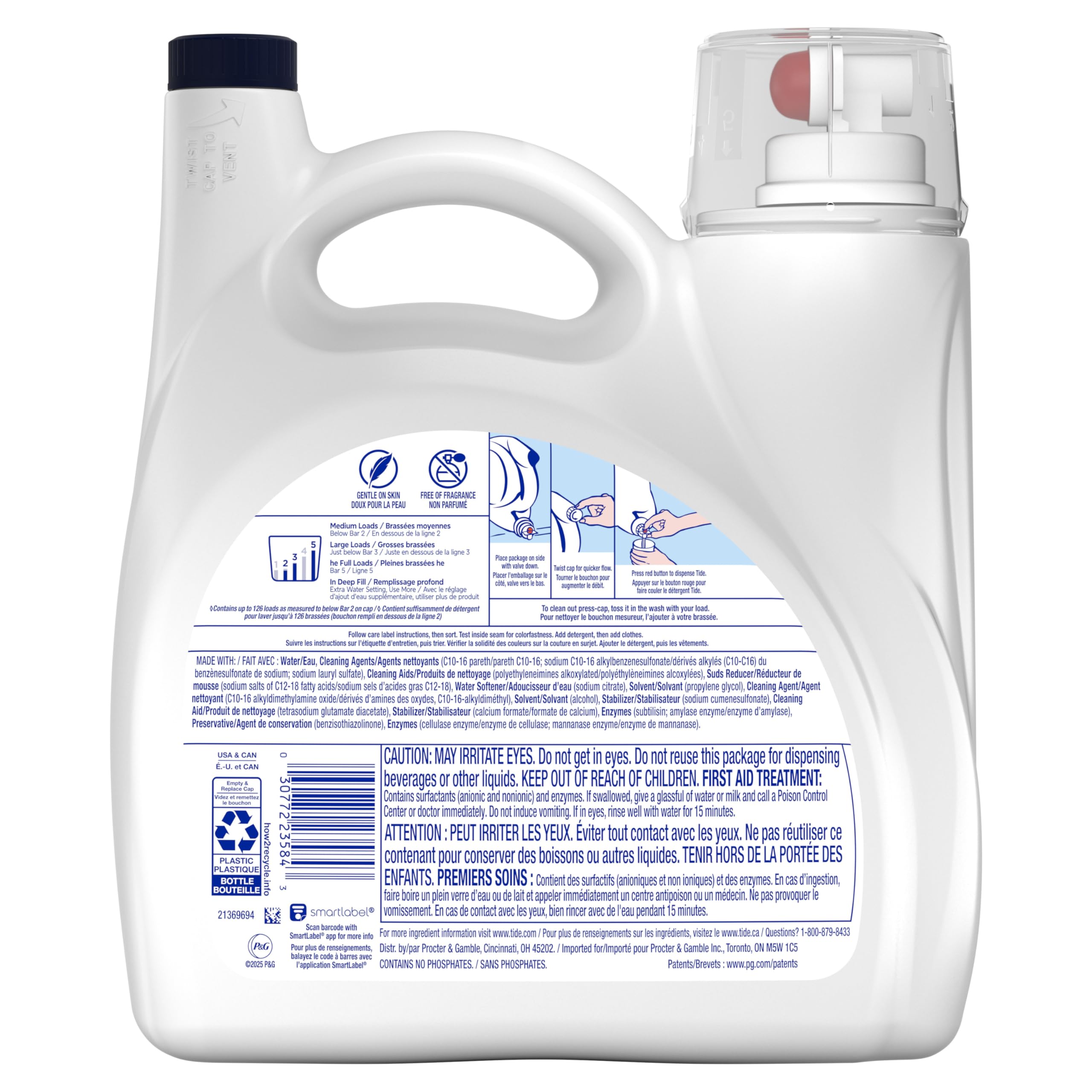 Tide Free and Gentle Liquid Laundry Detergent Hypoallergenic

