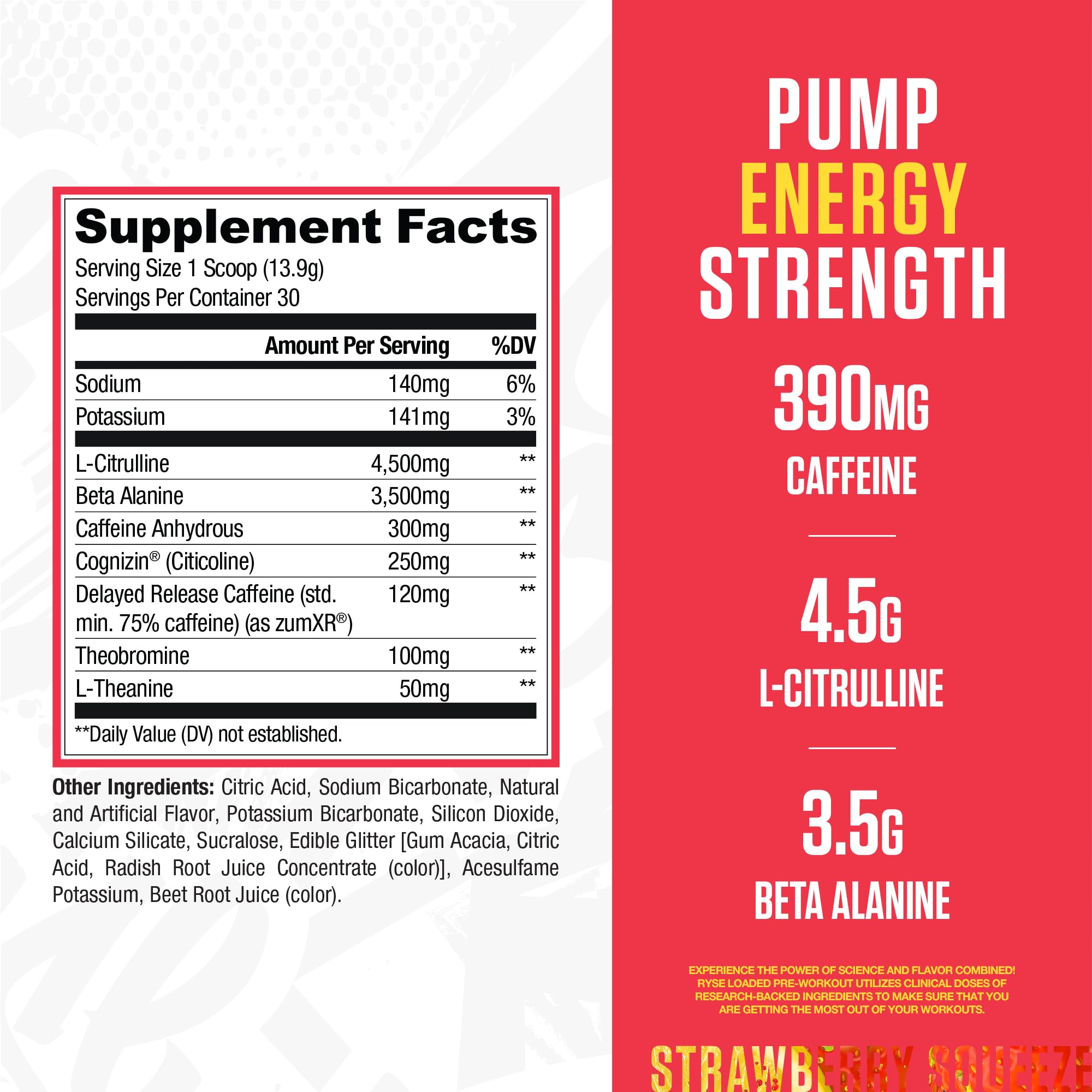 RYSE Loaded Pre Workout Powder - Pump, Energy & Focus

