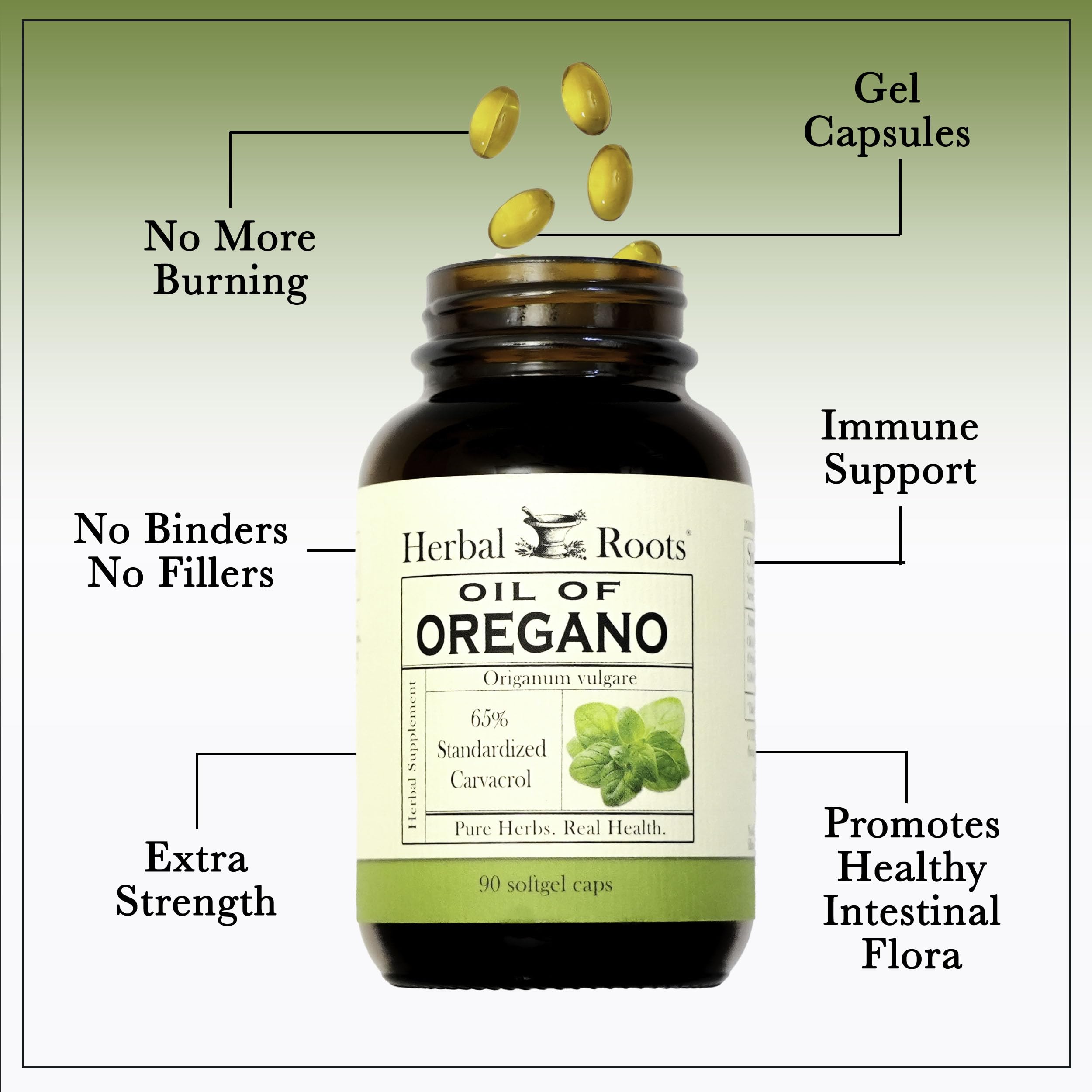 Herbal Roots Oregano Oil Supplement - Immune Support

