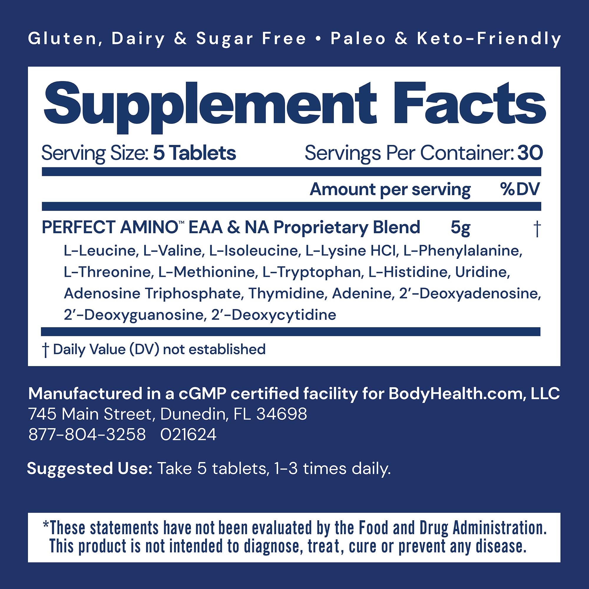 BodyHealth PerfectAmino Tablets Essential Amino Acids

