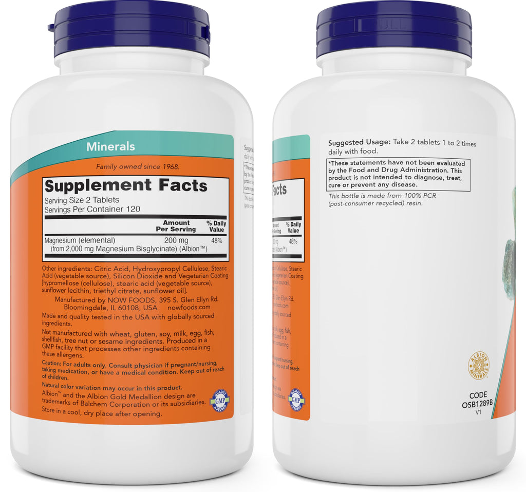NOW Foods Magnesium Glycinate Supplement | Non-GMO

