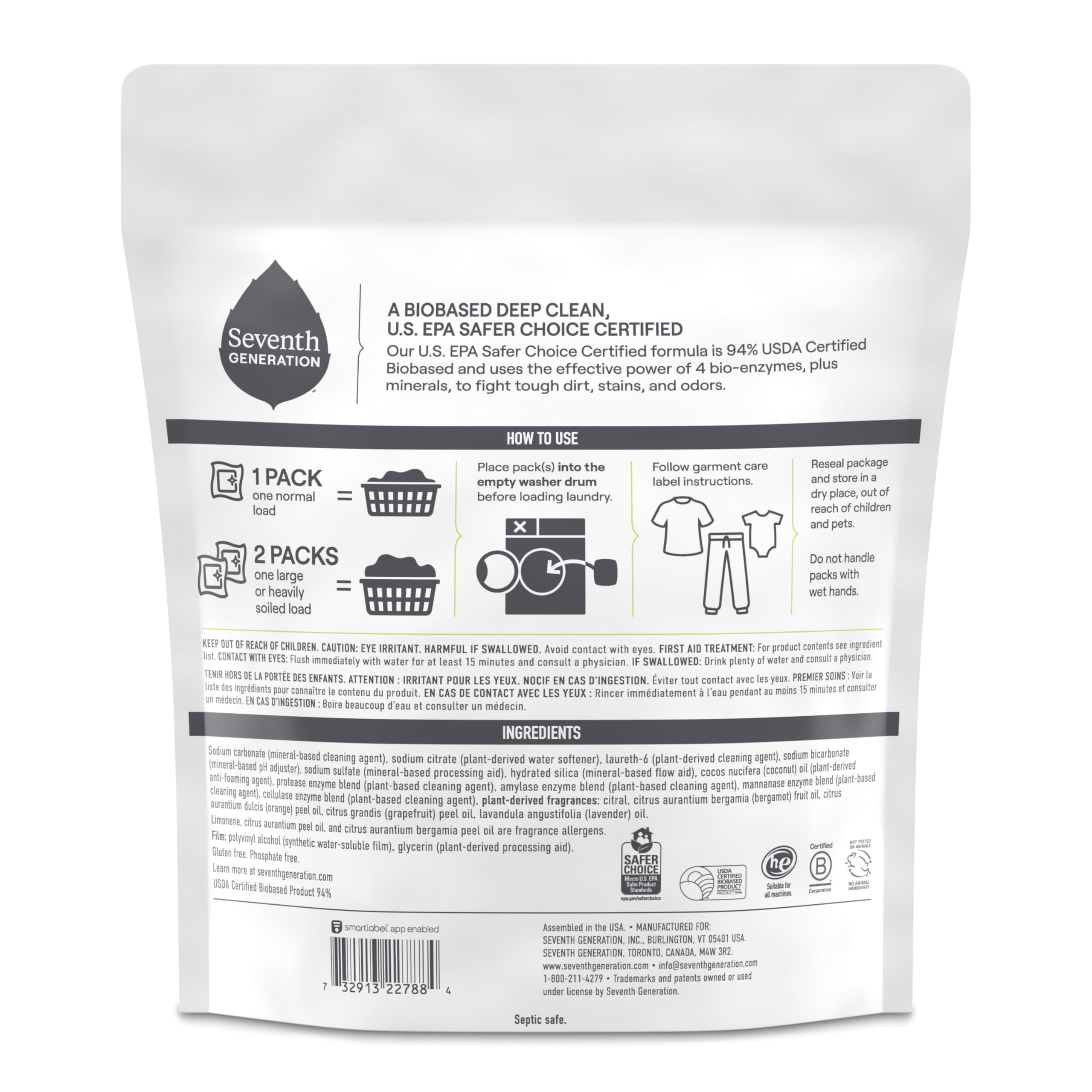 Seventh Generation Laundry Detergent EPA Safer Choice

