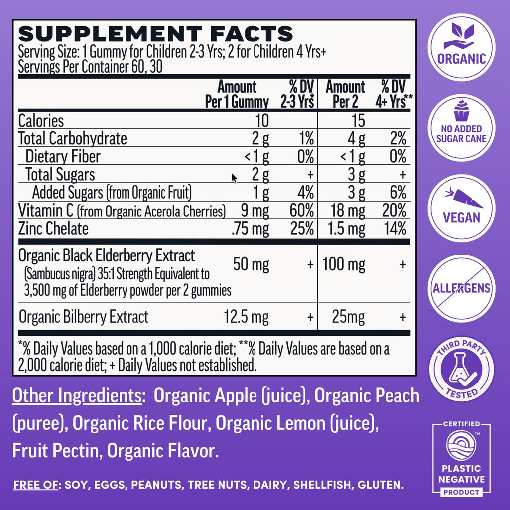 Llama Naturals Elderberry Gummies for Kids - Vegan Immune Support

