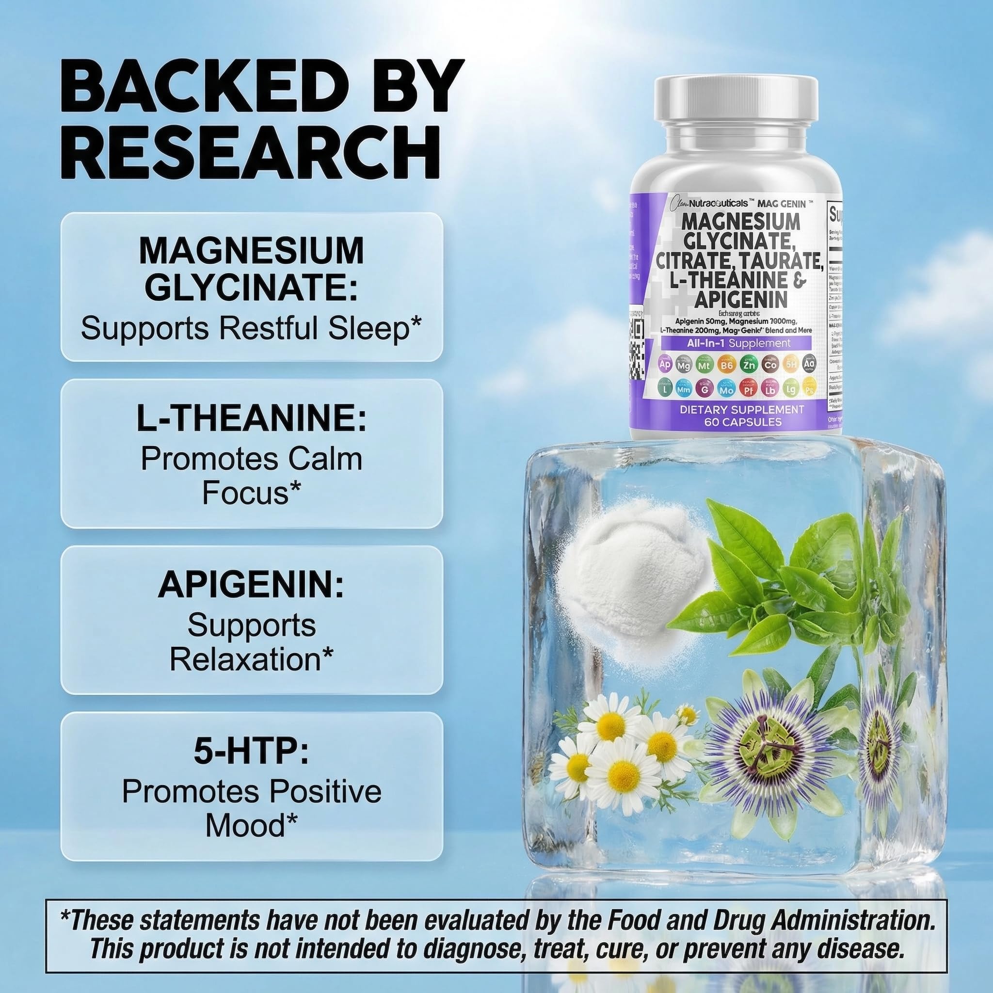 Clean Nutraceuticals Mag Genin Magnesium Complex L-Theanine


