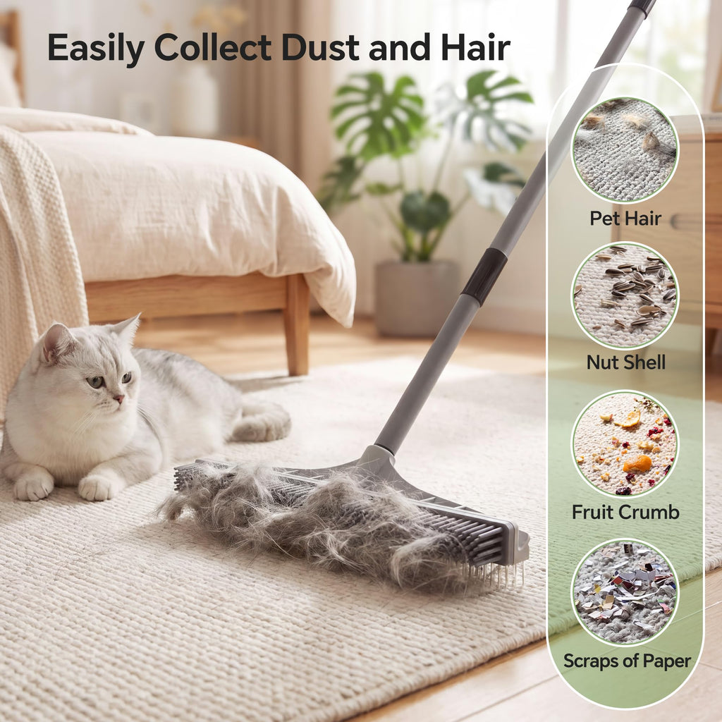 Walensee 2-in-1 Carpet Rake for Pet Hair Nylon & Rubber

