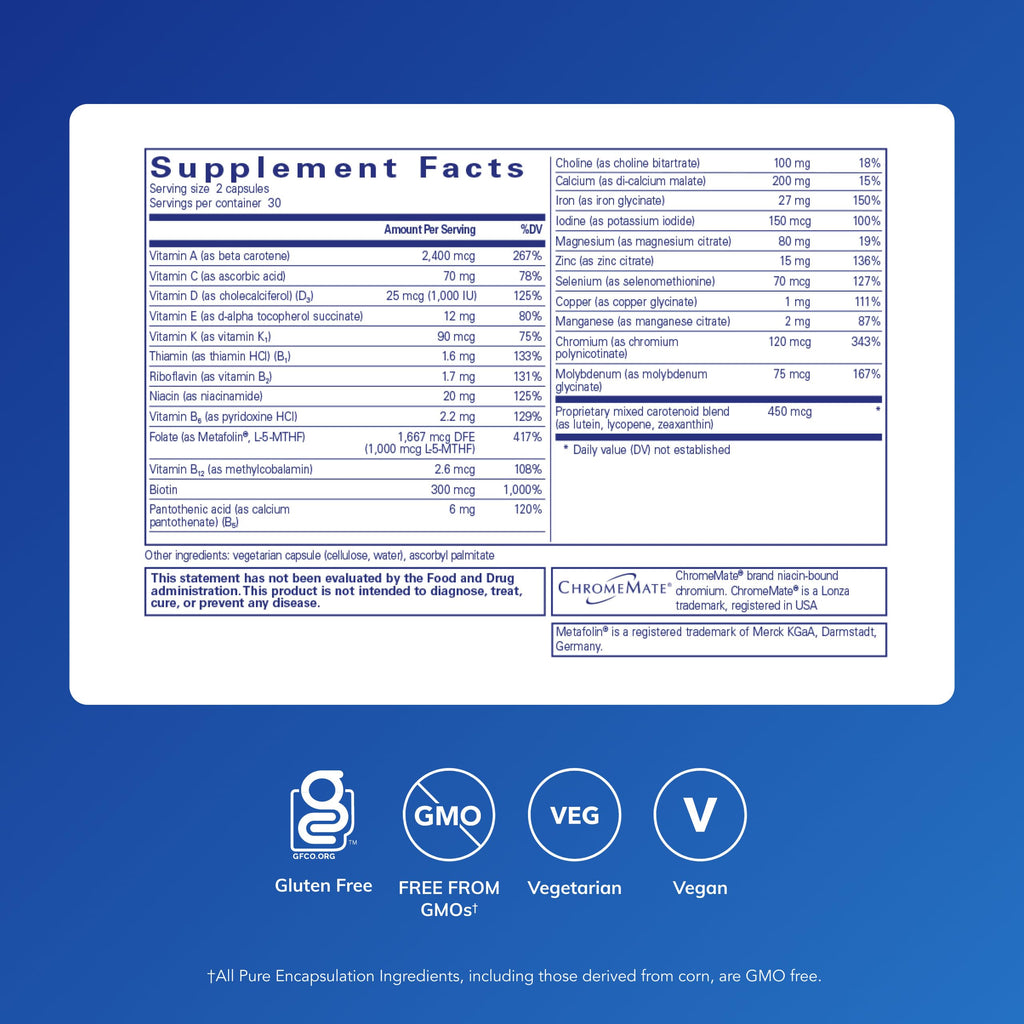 Pure Encapsulations Women's Nutrients Multivitamin – Energy

