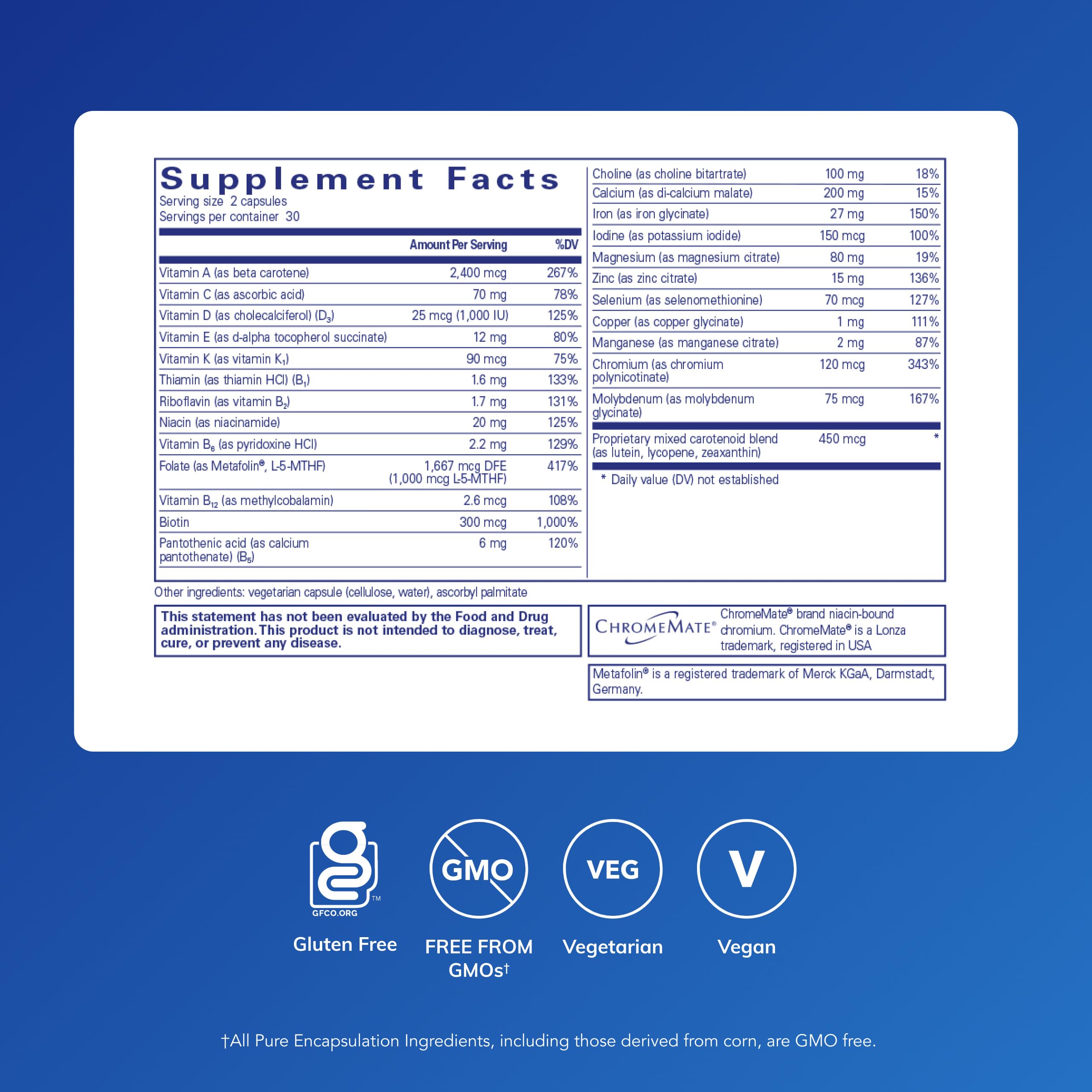 Pure Encapsulations Women's Nutrients Multivitamin – Energy

