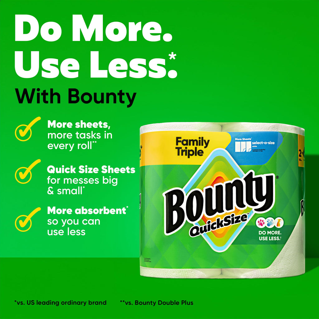 Bounty White Paper Towels | Highly Absorbent Diamond Texture

