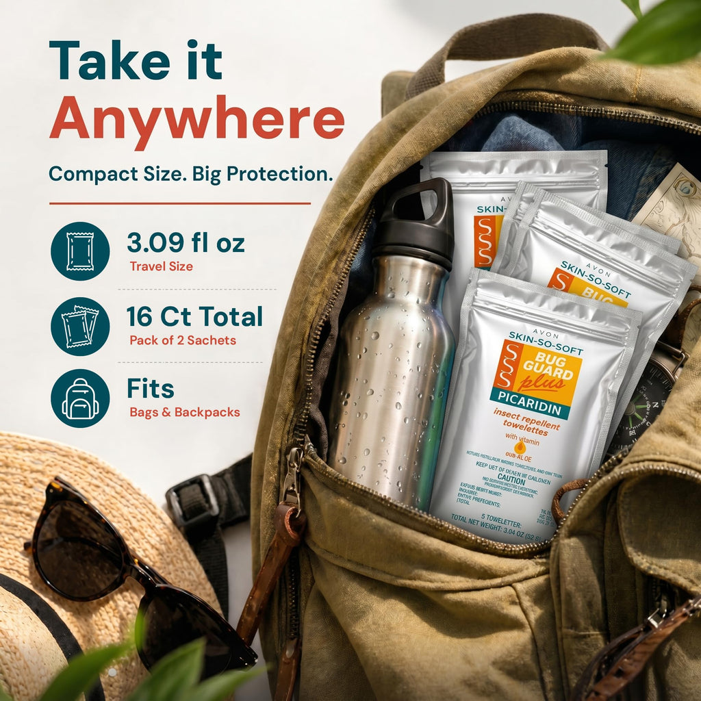 Avon Picaridin Towelettes DEETFREE Mosquito & Tick Repellent

