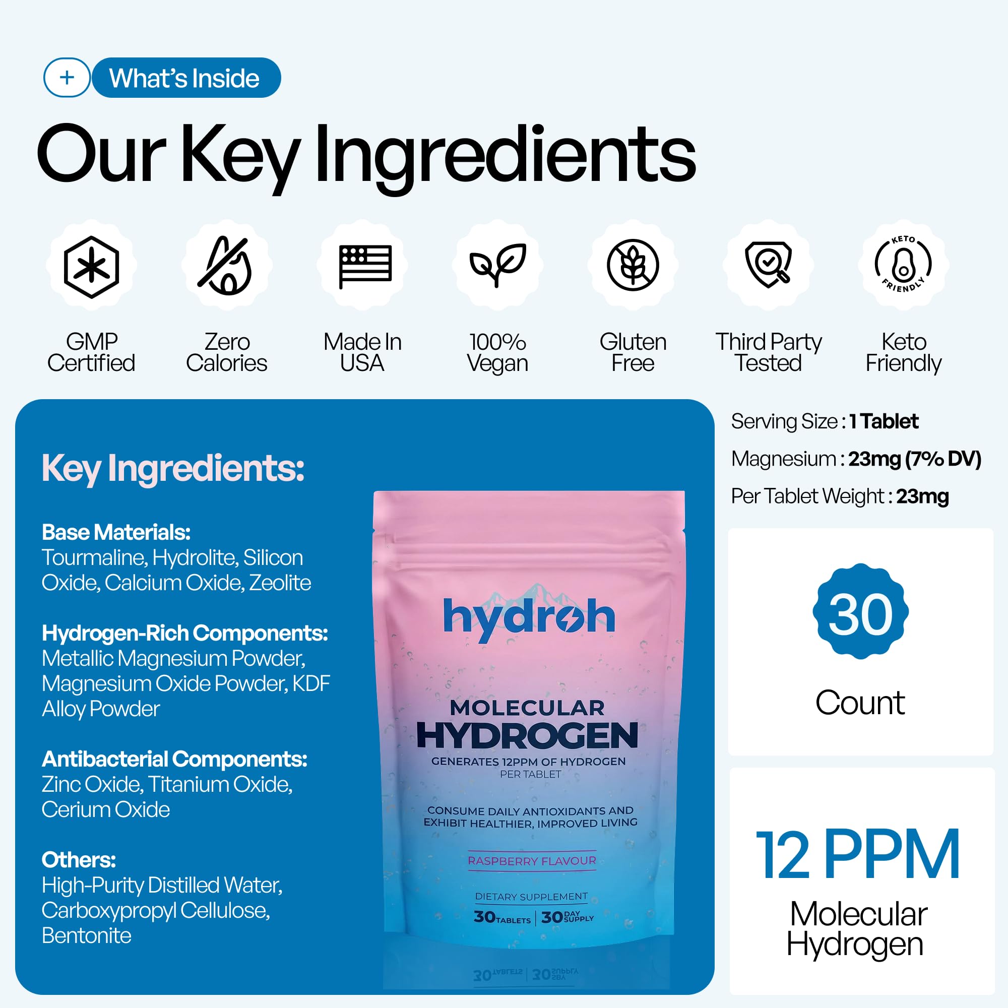 Hydrogen Water Tablets for Drinking Water - Quick-Dissolve

