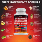 New Age Cinnamon Turmeric Apple Cider Vinegar Ginseng Supplement

