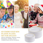 FOCUSLINE Decorative Rim Plastic Plates | Disposable Plates

