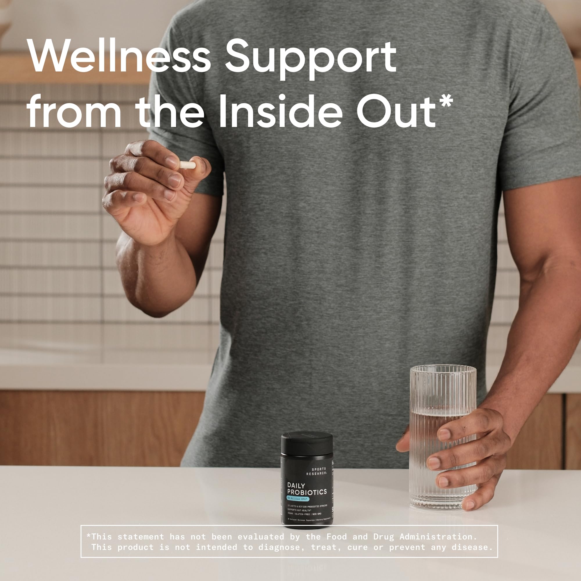 Sports Research Probiotics with Prebiotics Vegan Capsules

