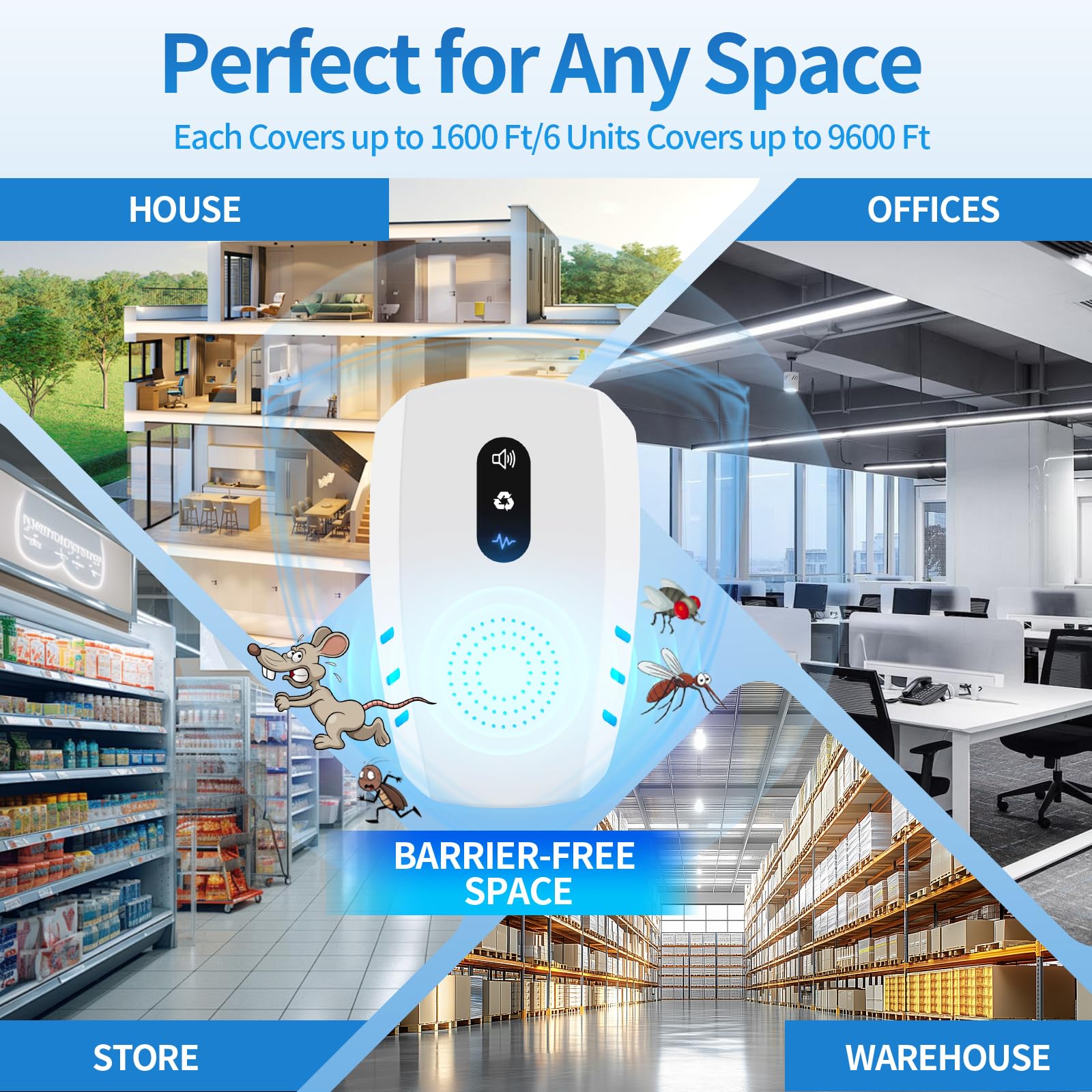 Cvtayn Ultrasonic Pest Repeller | 3-Mode Plug-in

