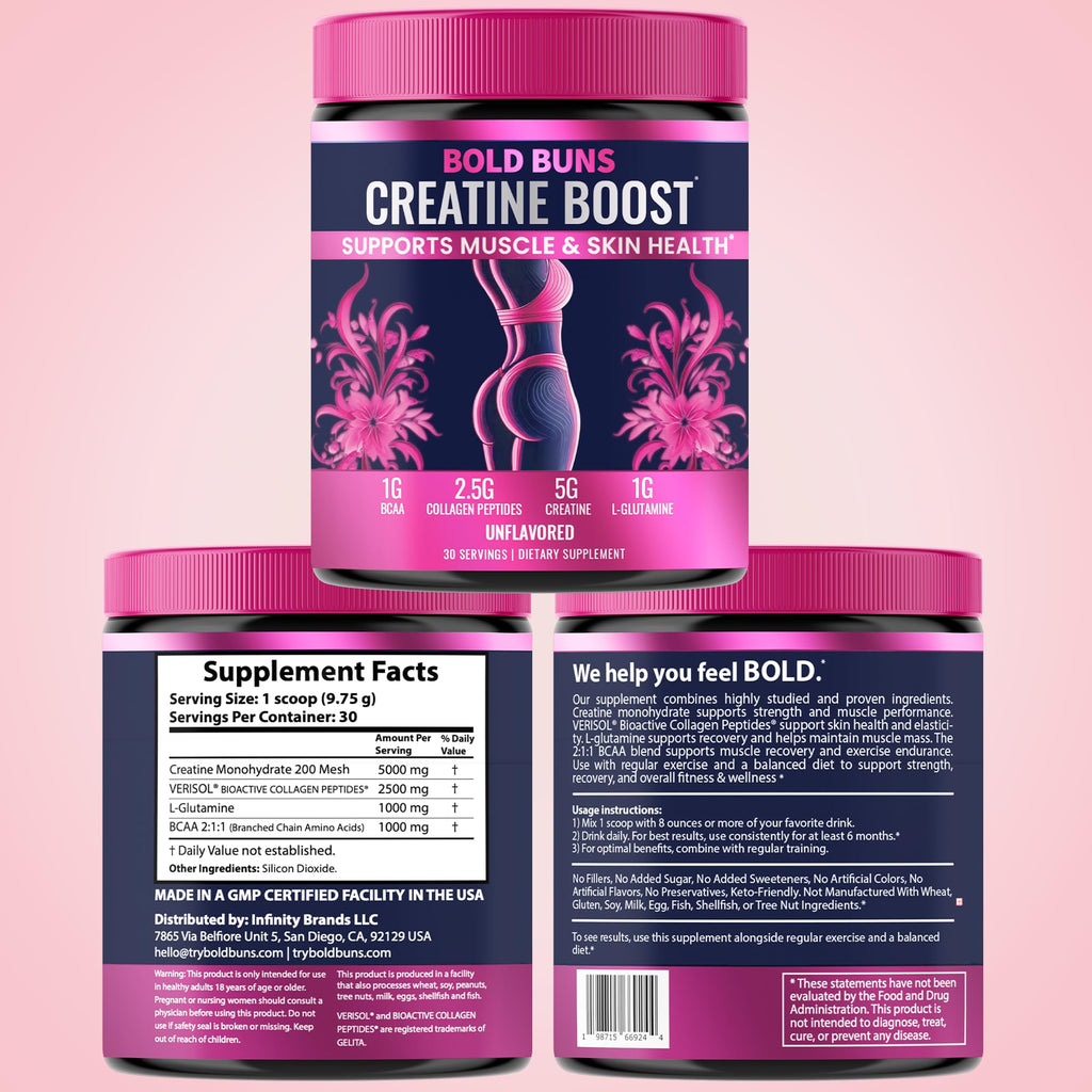Creatine for Women - Bold Buns with Collagen & BCAA

