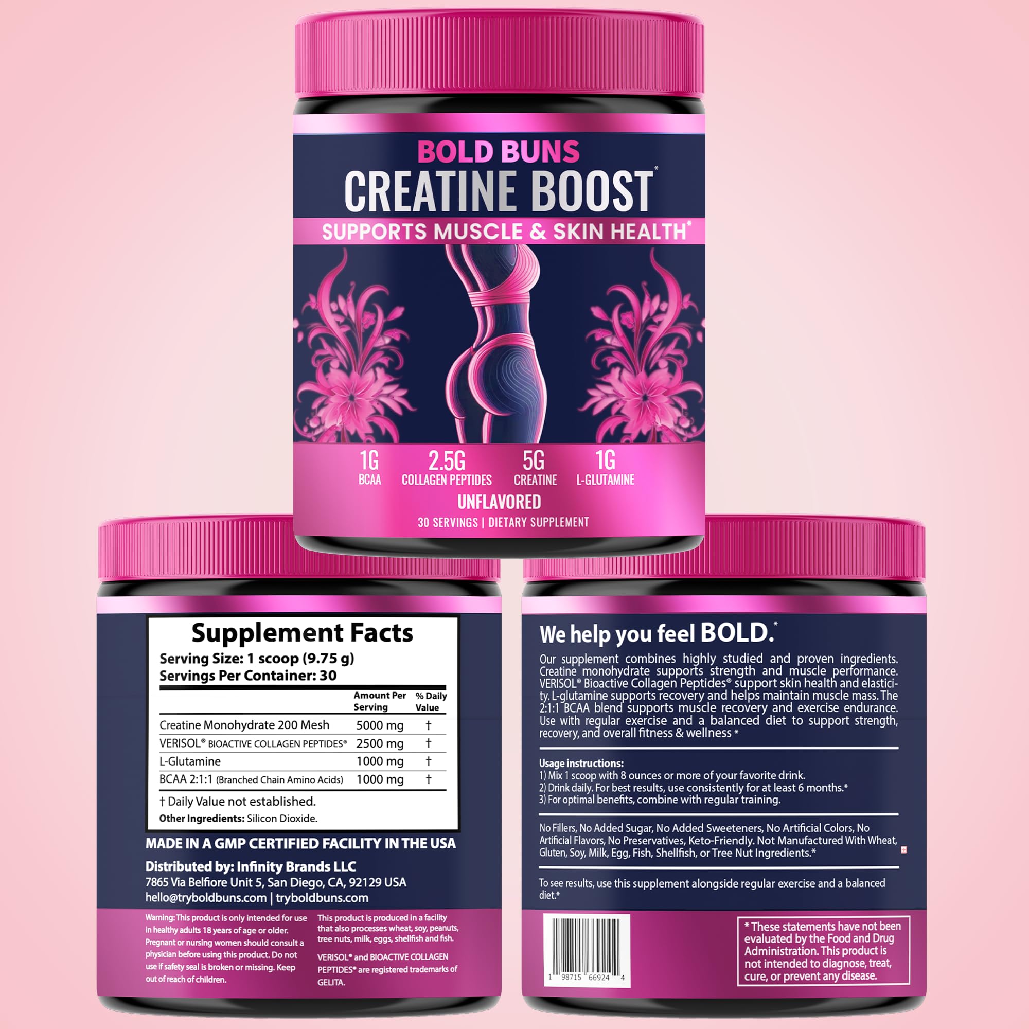 Creatine for Women - Bold Buns with Collagen & BCAA

