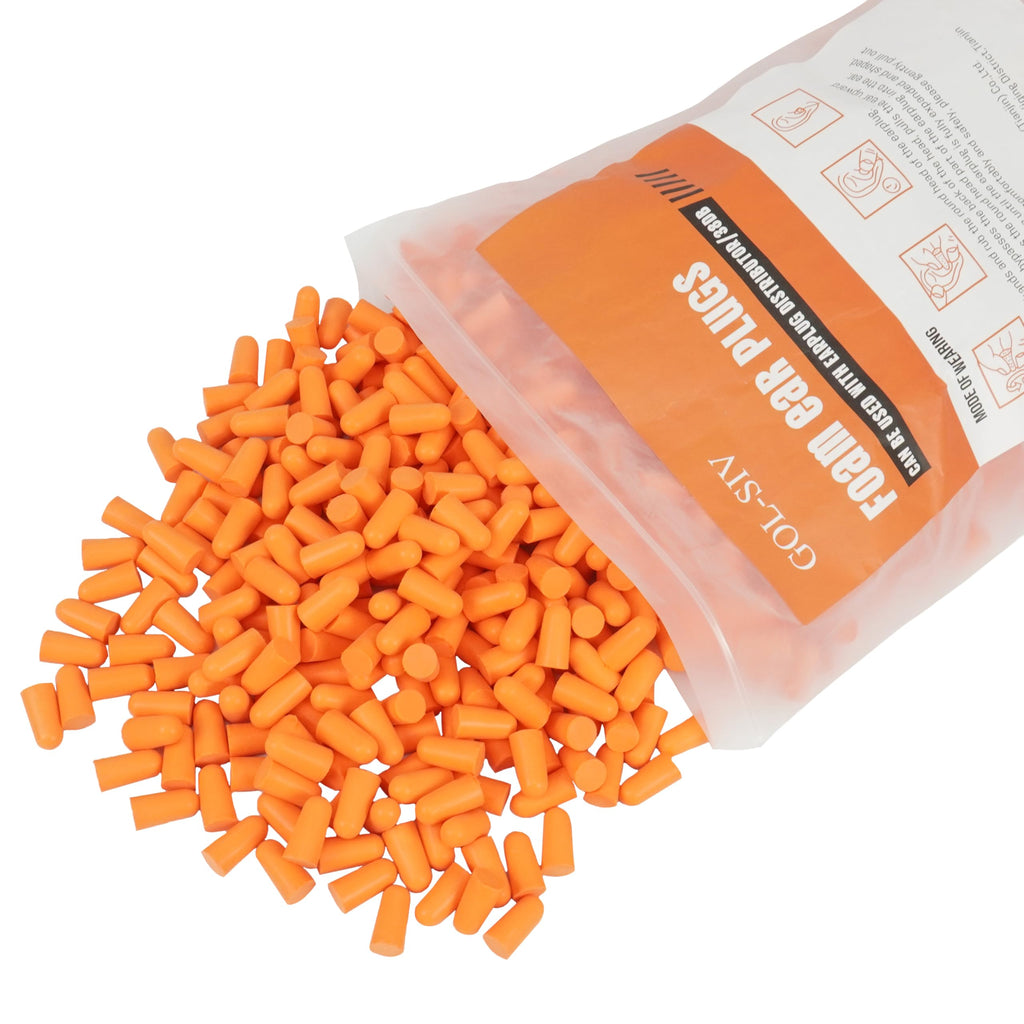 GOL-SIV Foam Ear Plugs with Cord - Individually Wrapped Hearing Protection