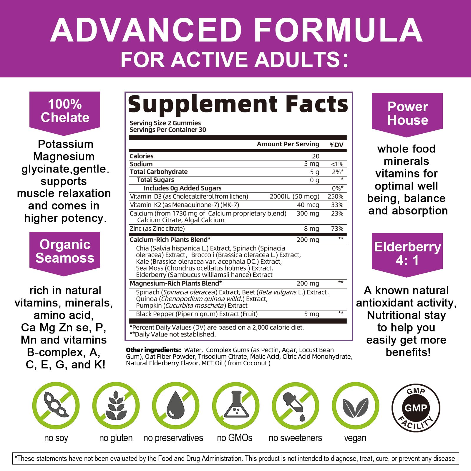 Calcium Gummies Plant Based for Bone Health

