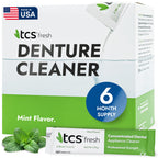 TCS Fresh Denture Cleaner – Professional Strength Mint Powder for Dentures, Retainers, Aligners
