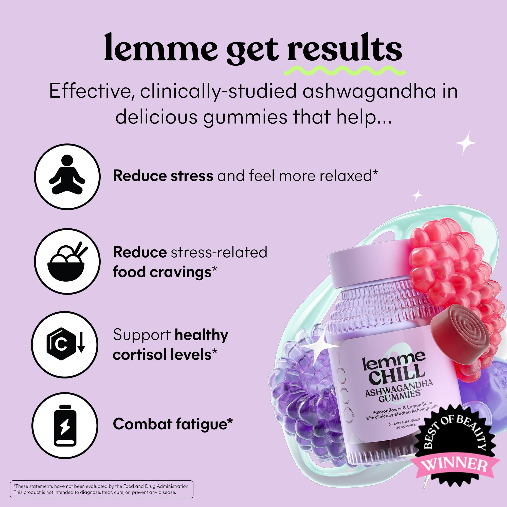 Lemme Chill Stress Relief Gummies with KSM-66 Ashwagandha

