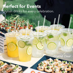 Clear Disposable Cups with Lids and Straws - BPA-Free

