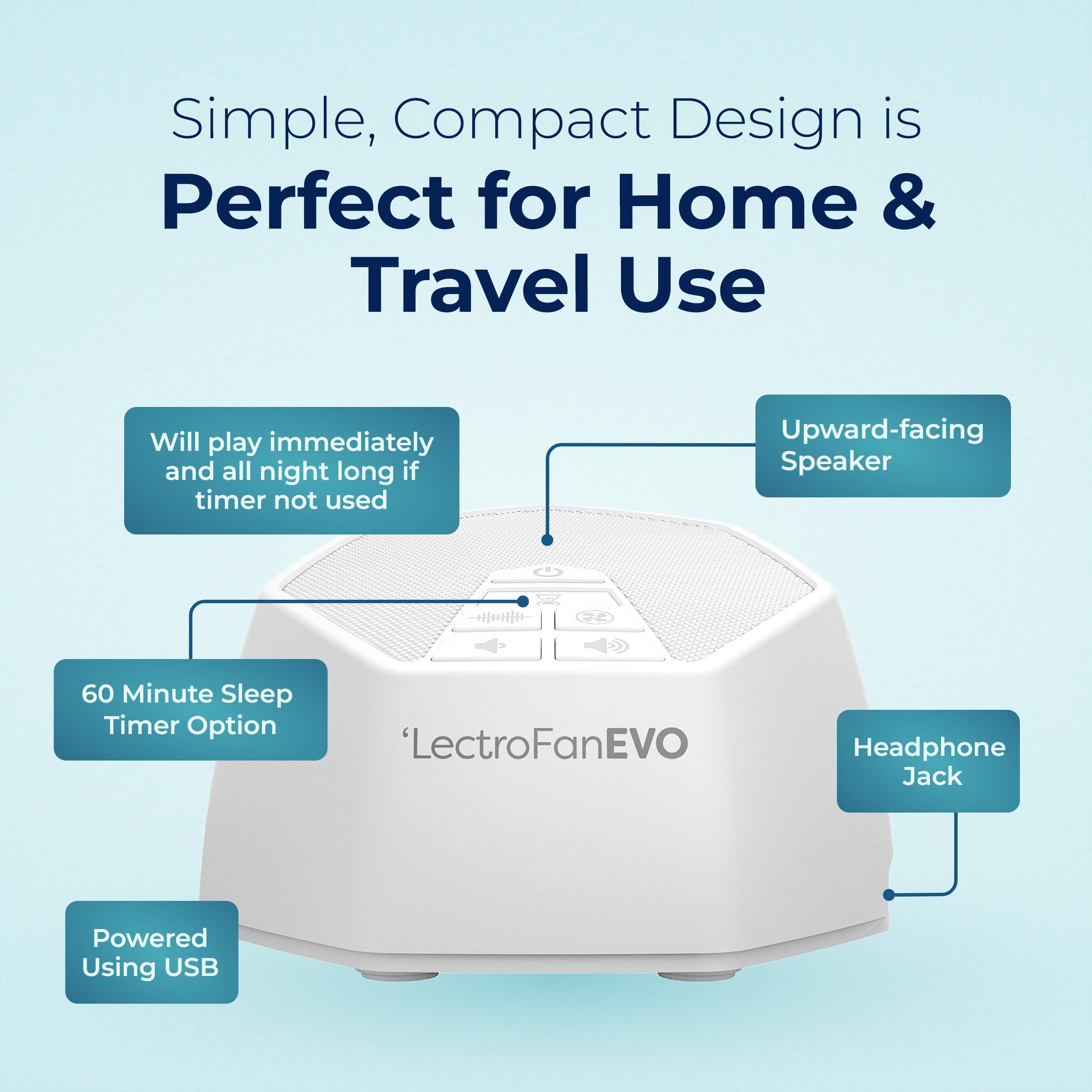 LectroFan EVO Sleep Sound Machine | Adaptive Sound Tech

