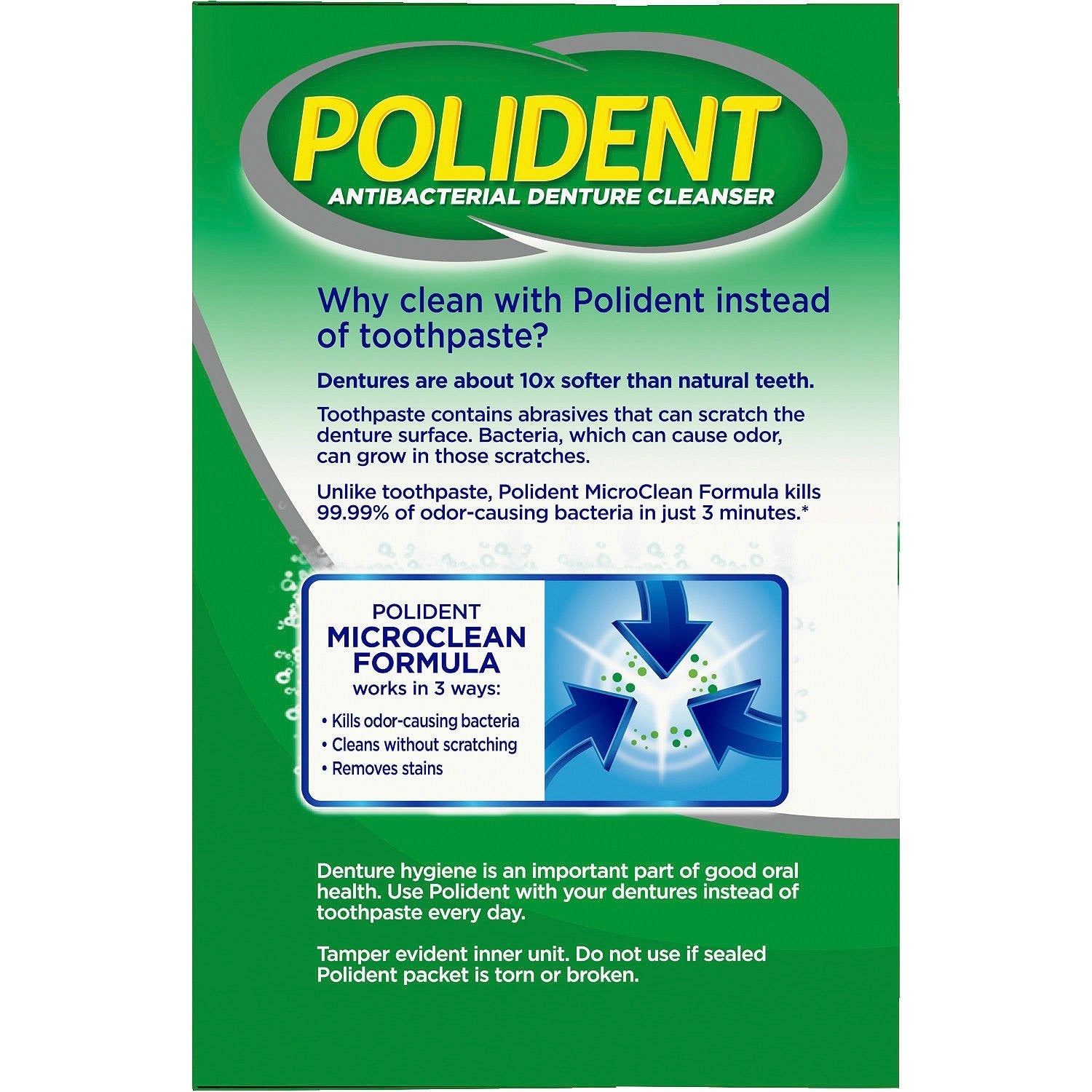 Polident Antibacterial Denture Cleanser | Gentle Formula

