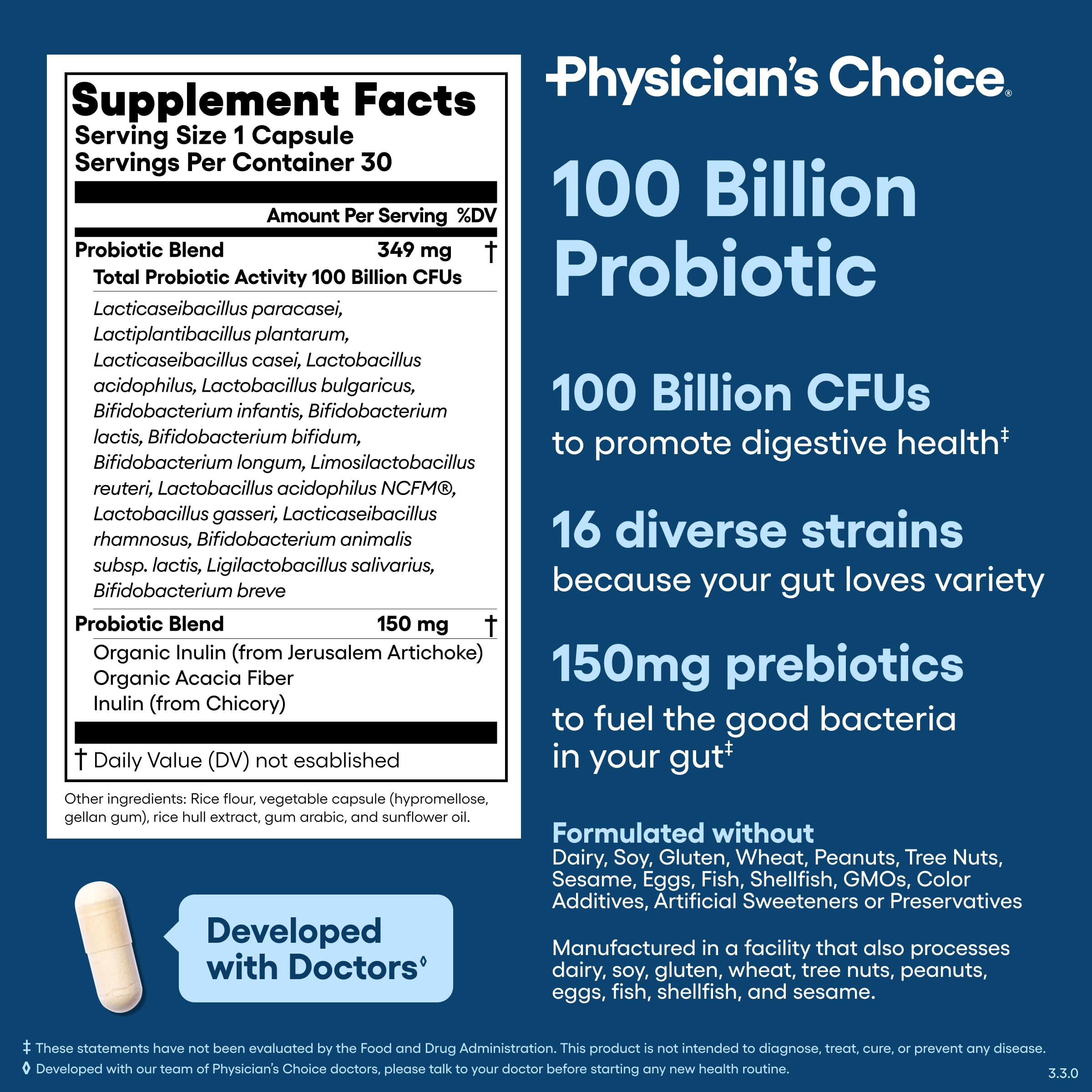 Physician's Choice Probiotic Supplement for Digestive Health

