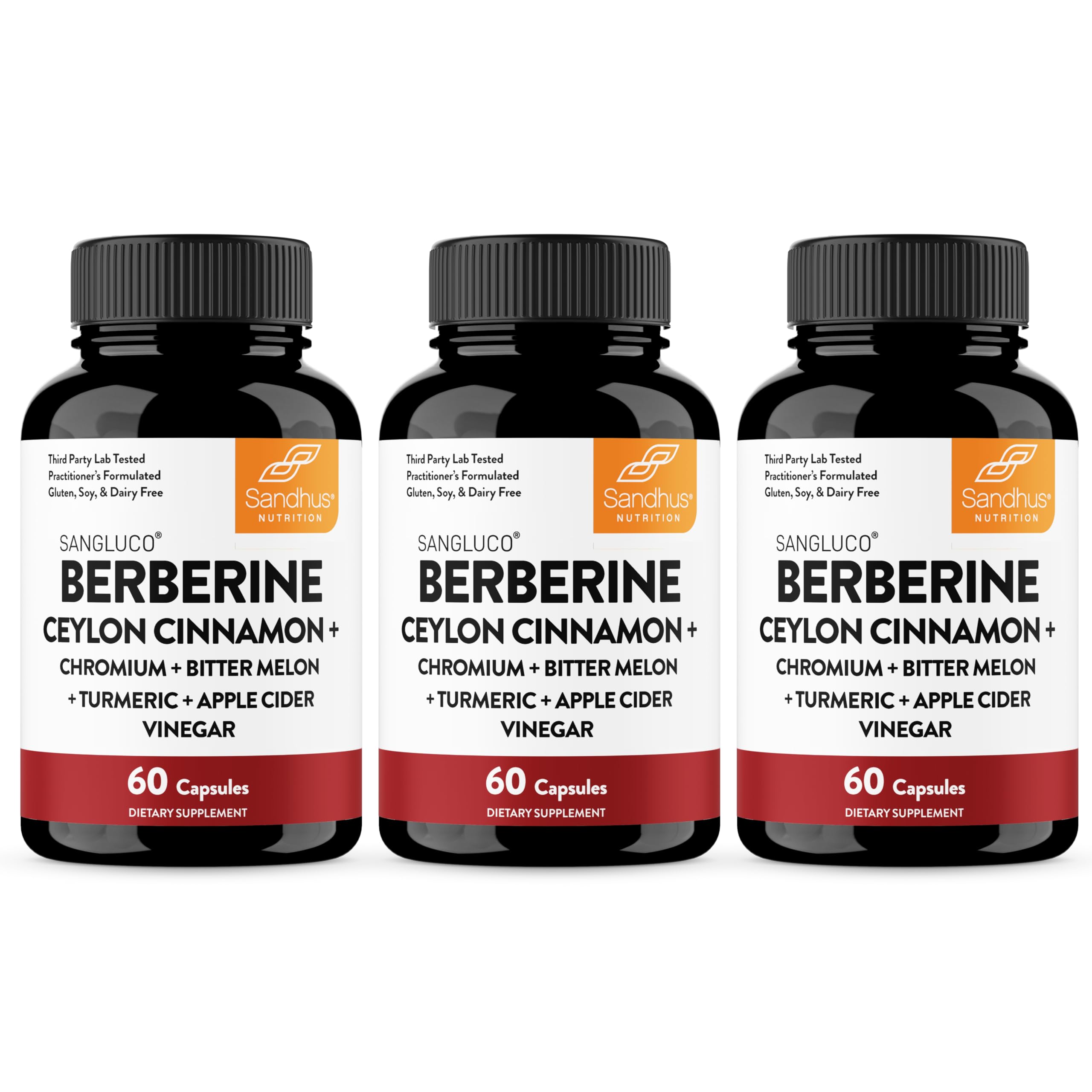 Sangluco Berberine Cinnamon Chromium Turmeric Apple Cider Vinegar Bitter Melon Supplement