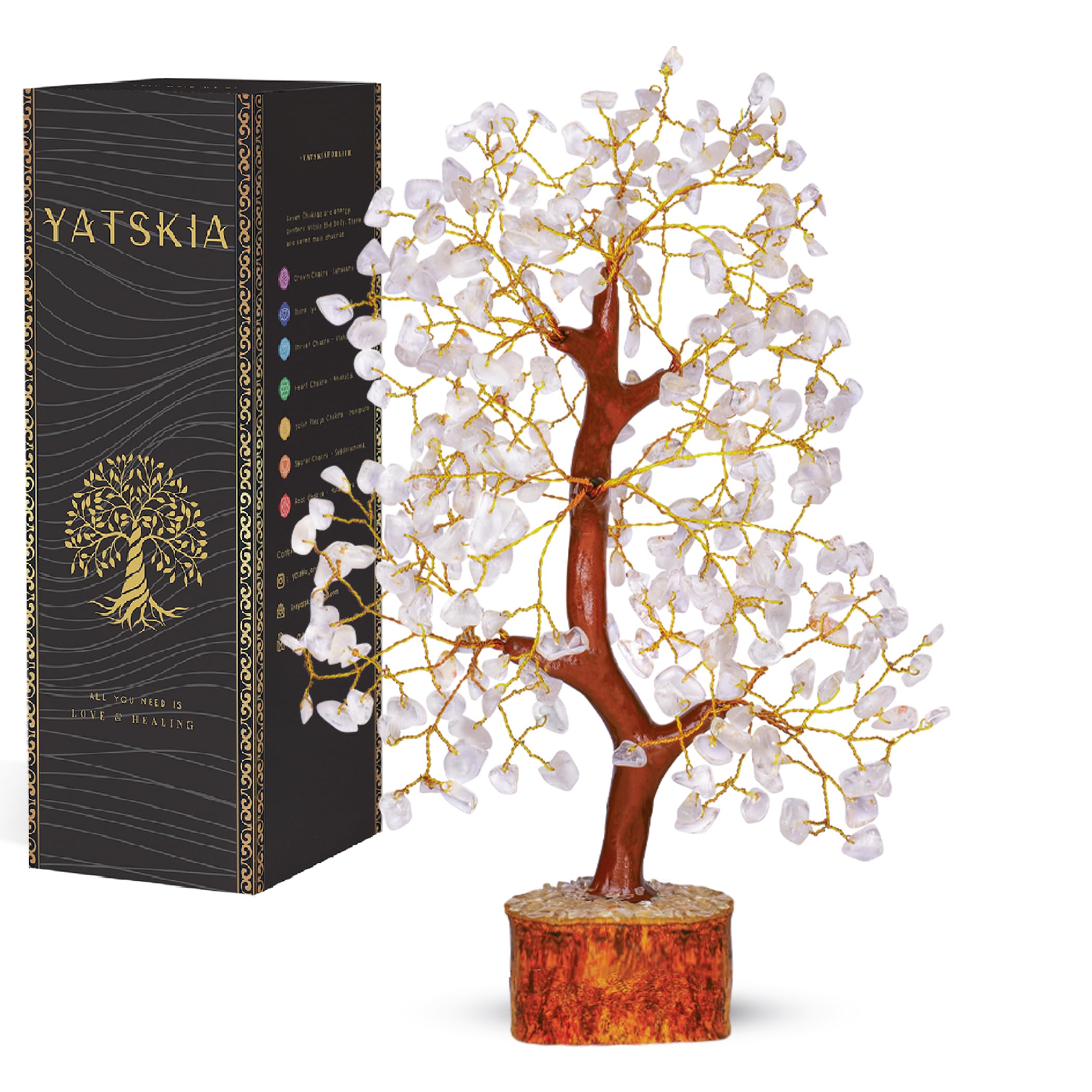 YATSKIA Crystal Tree Sculpture with Natural Crystals