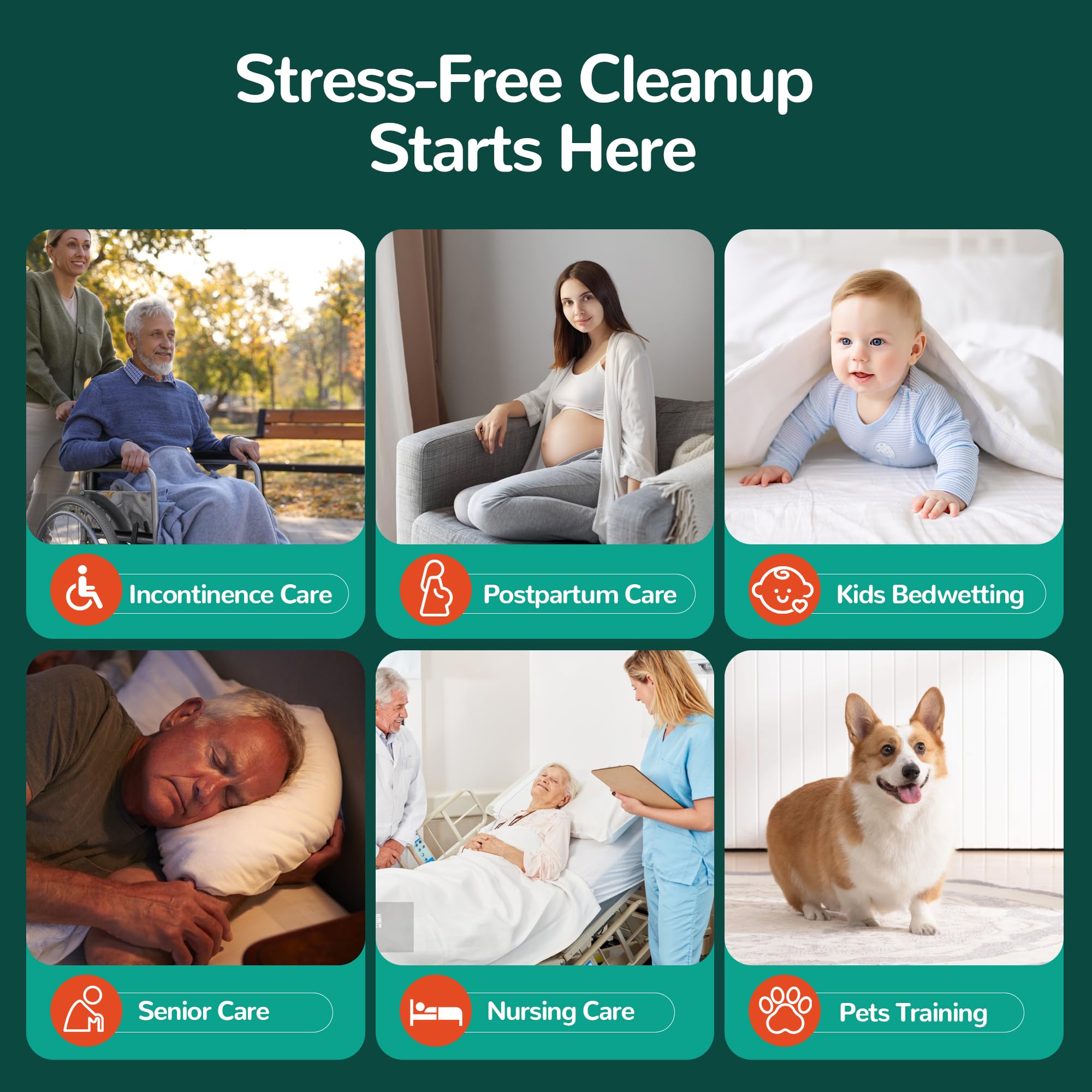 MILDPLUS Disposable Bed Pads for Incontinence

