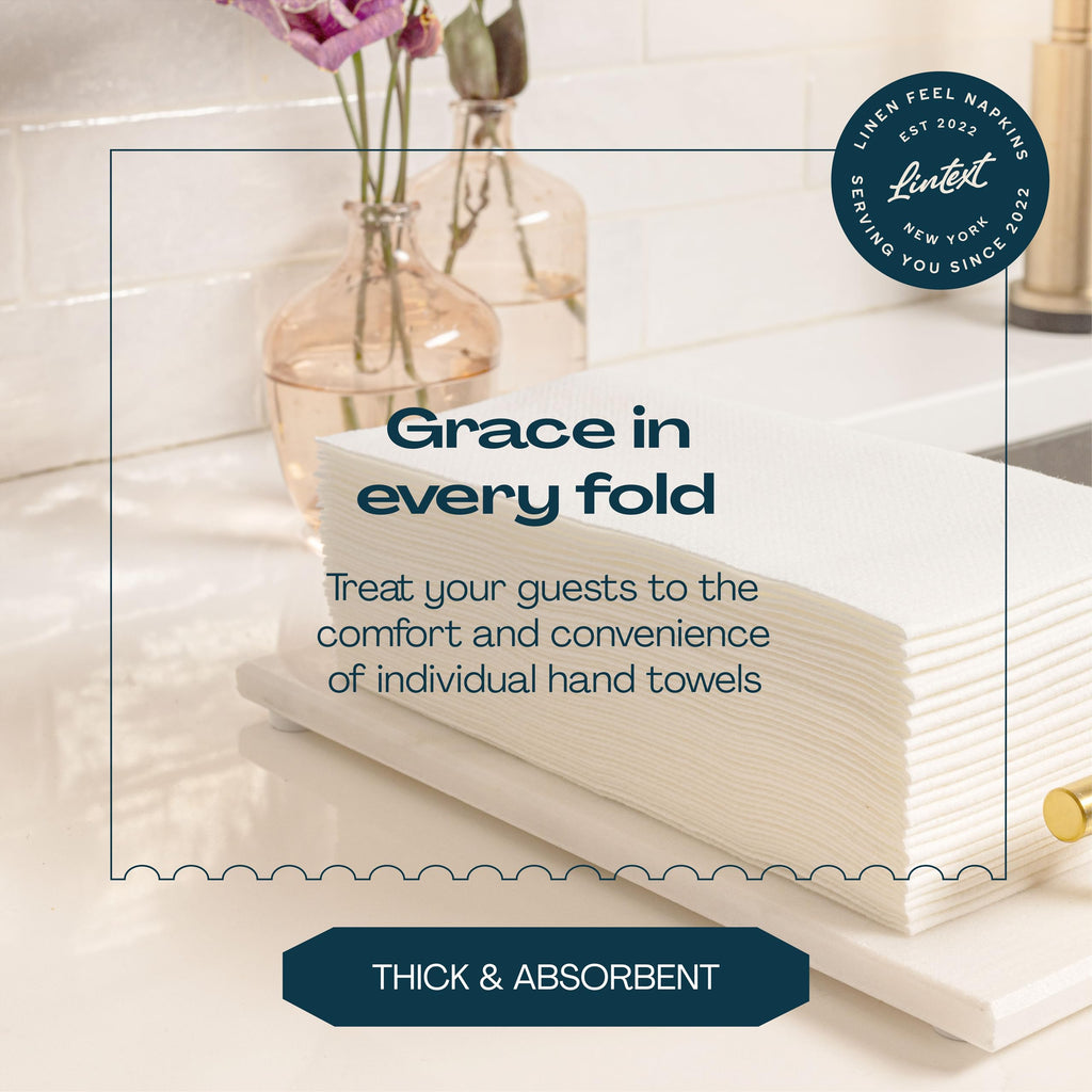 Lintext Linen-Feel Guest Towels | Cloth-Like Disposable


