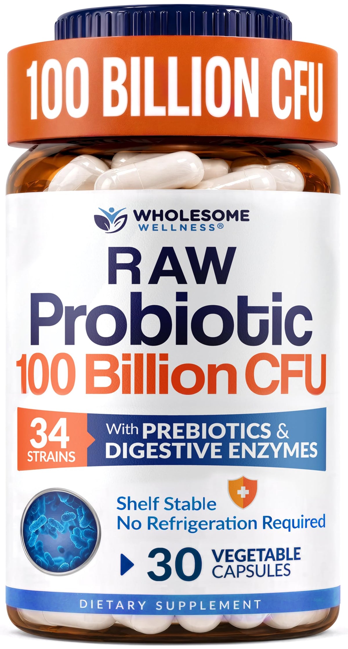 Wholesome Wellness Probiotics for Women - 100 Billion CFUs