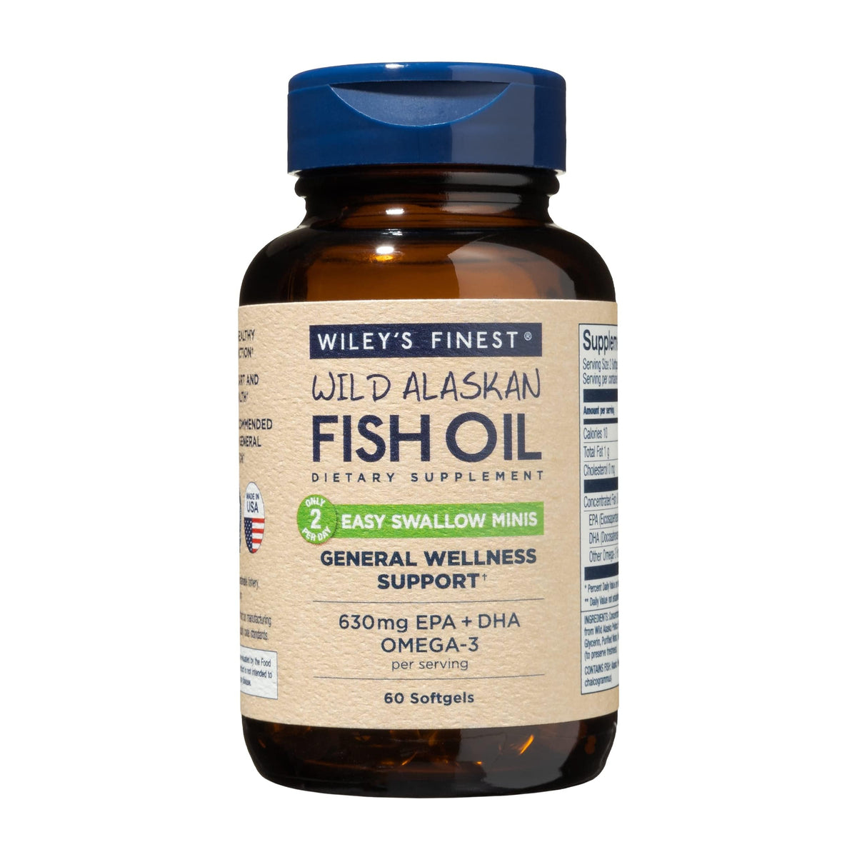 Wiley’s Easy Swallow Minis Wild Alaskan Fish Oil Omega-3