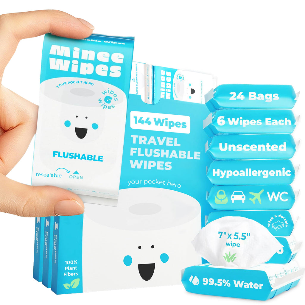Impossibly Compact Travel Flushable Wipes – Hypoallergenic

