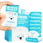 Impossibly Compact Travel Flushable Wipes - Hypoallergenic & 99.5% Water
