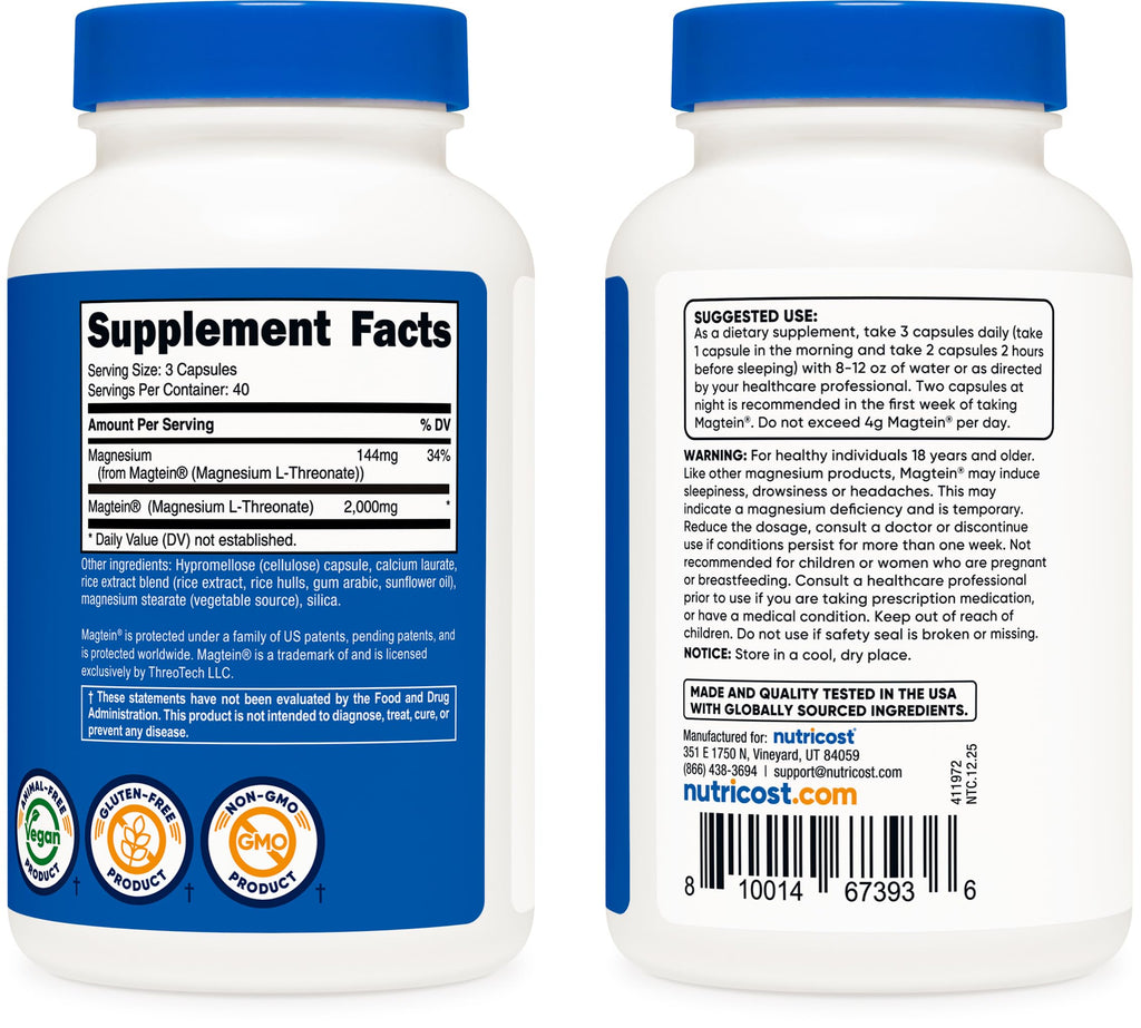 Nutricost Magnesium L-Threonate Supplement

