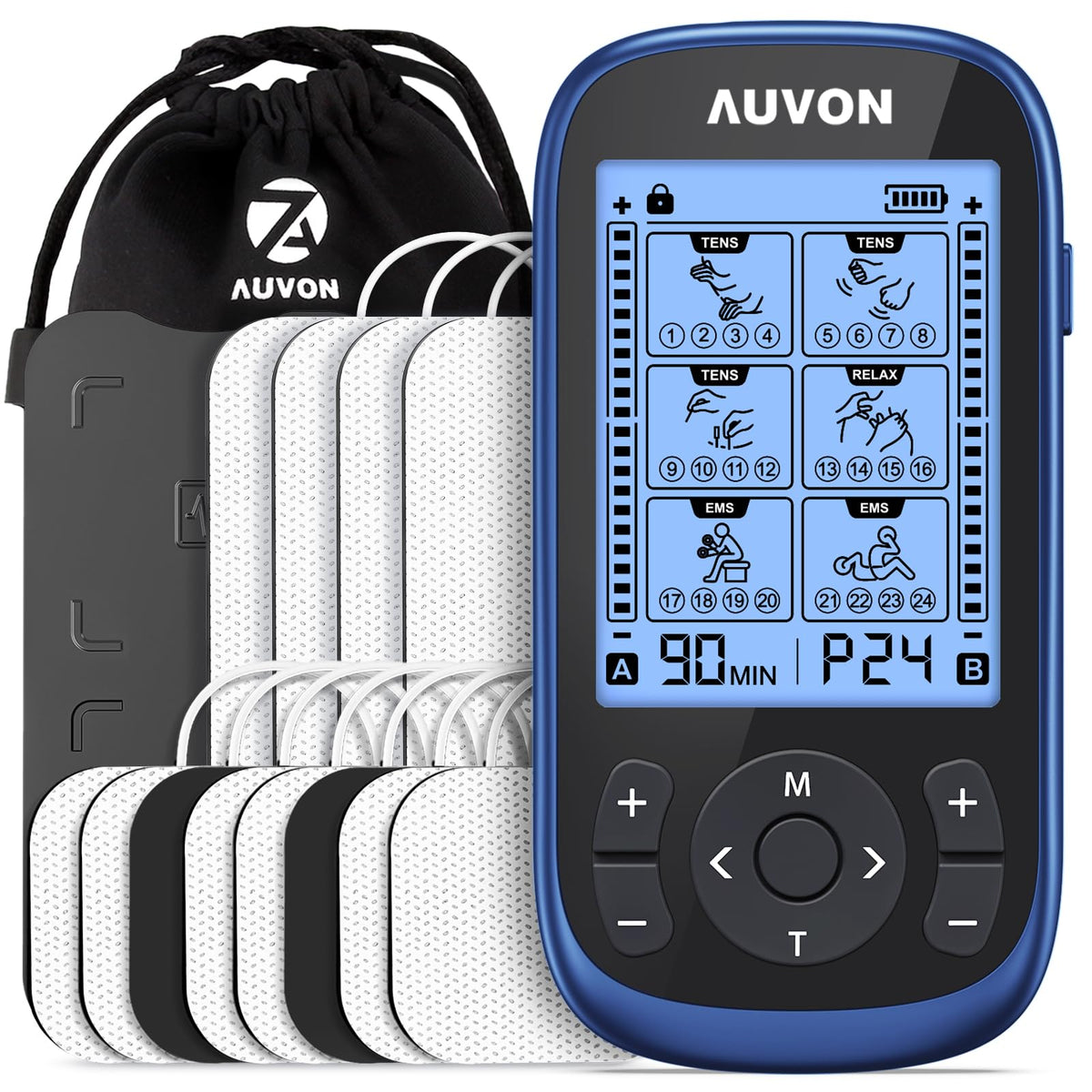 AUVON 3-in-1 TENS EMS Massager for Pain Relief Rechargeable