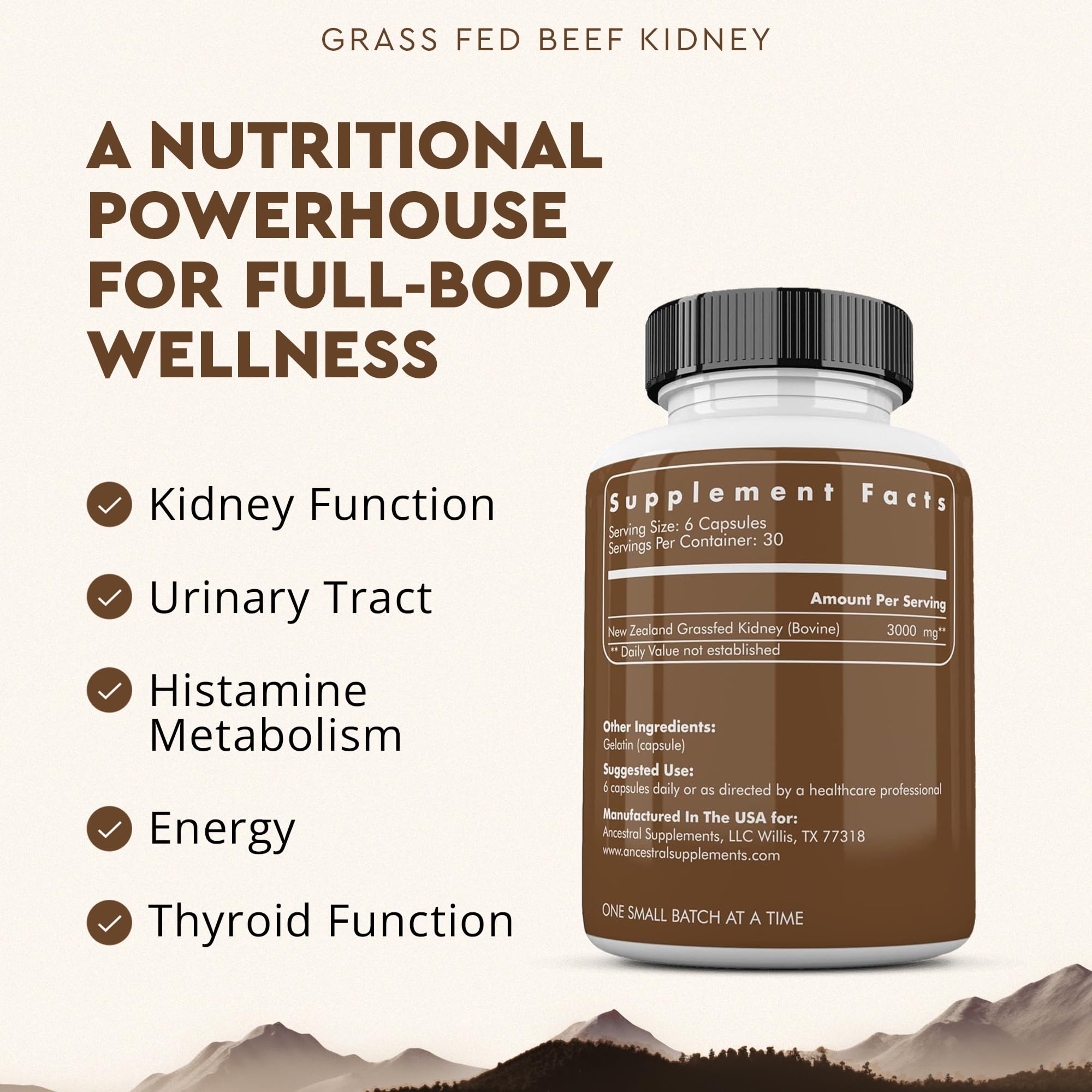 Ancestral Supplements Grass-Fed Bovine Organ Support

