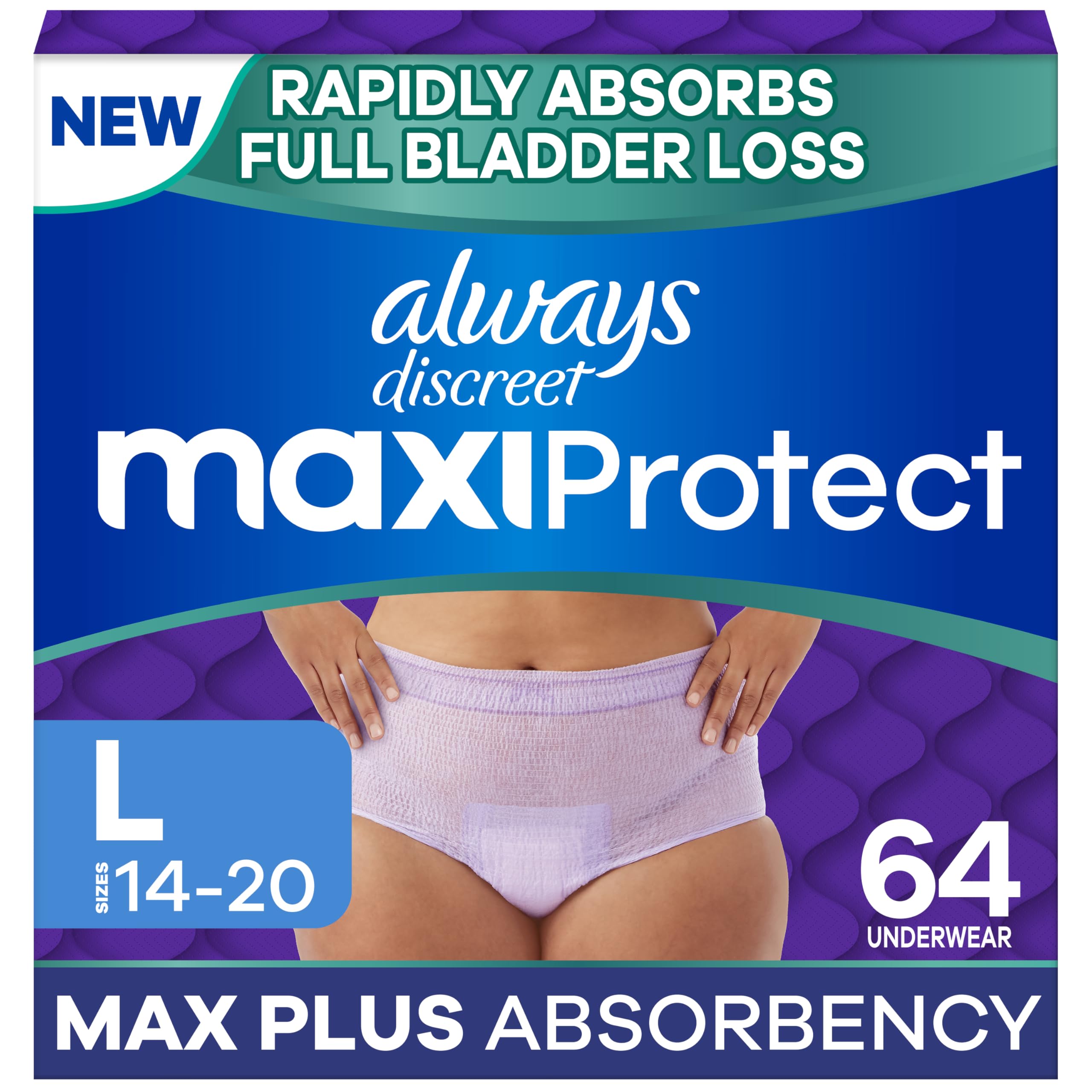 Always Discreet MaxiProtect Incontinence Underwear for Women

