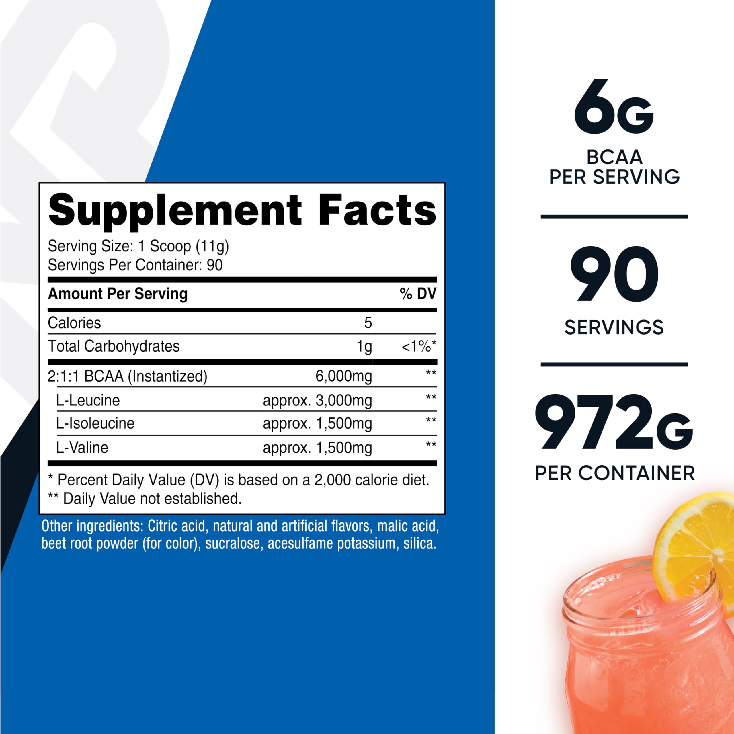 Nutricost BCAA Powder 2:1:1 - Amino Acid Supplement

