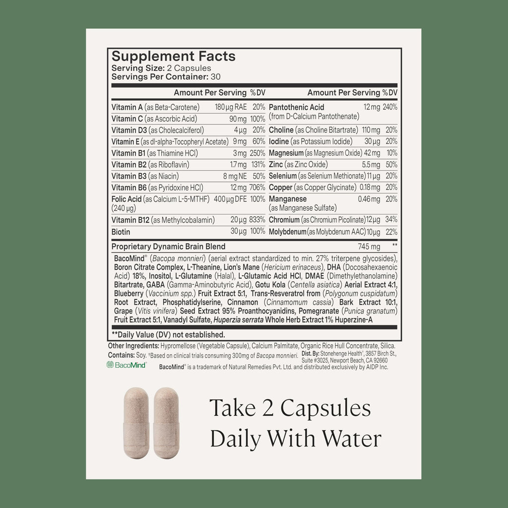Stonehenge Health Dynamic Brain Nootropic with BacoMind


