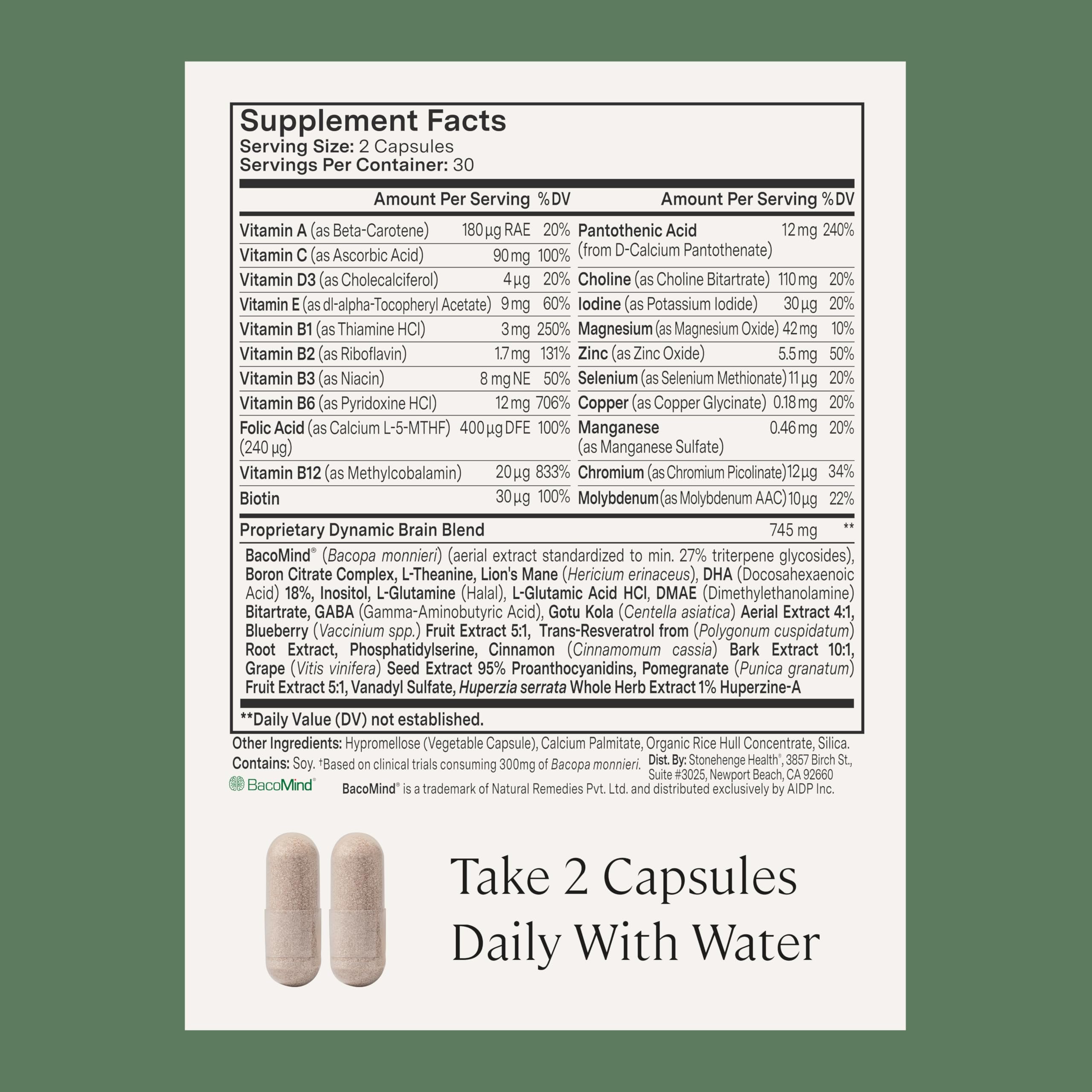 Stonehenge Health Dynamic Brain Nootropic with BacoMind

